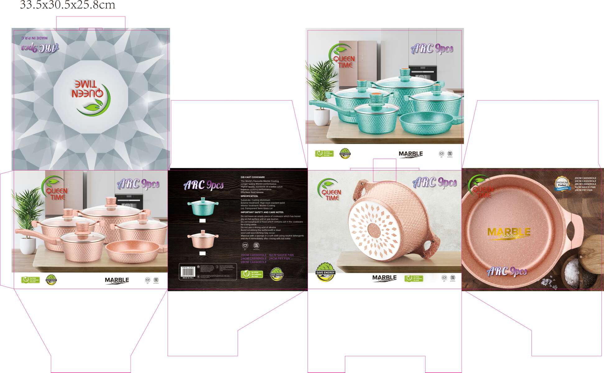 marble pot 9pcs