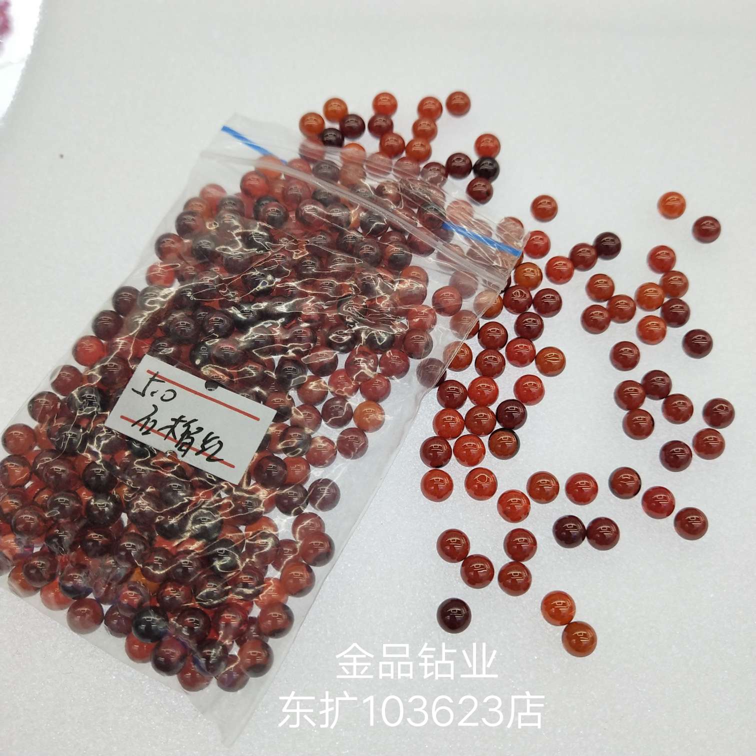 金品 锆石圆珠 彩色 白色 真锆 人工宝石详情图9