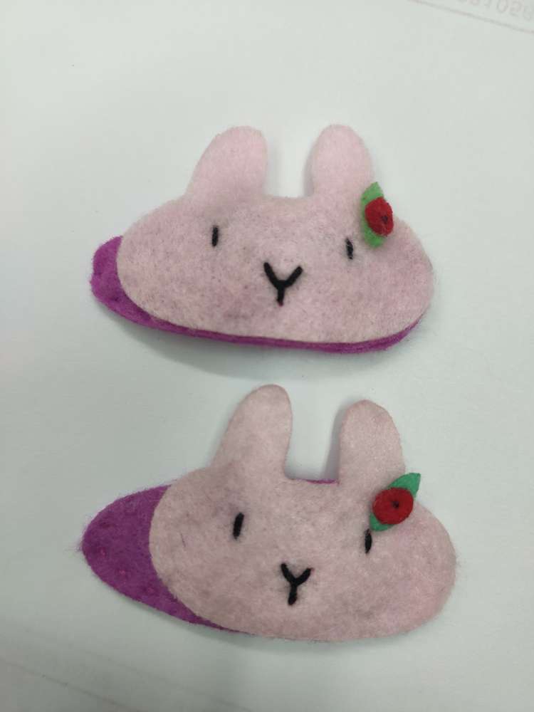 Non-woven cartoon purple rabbit clip handcrafted hairpin creative accessories thumbnail
