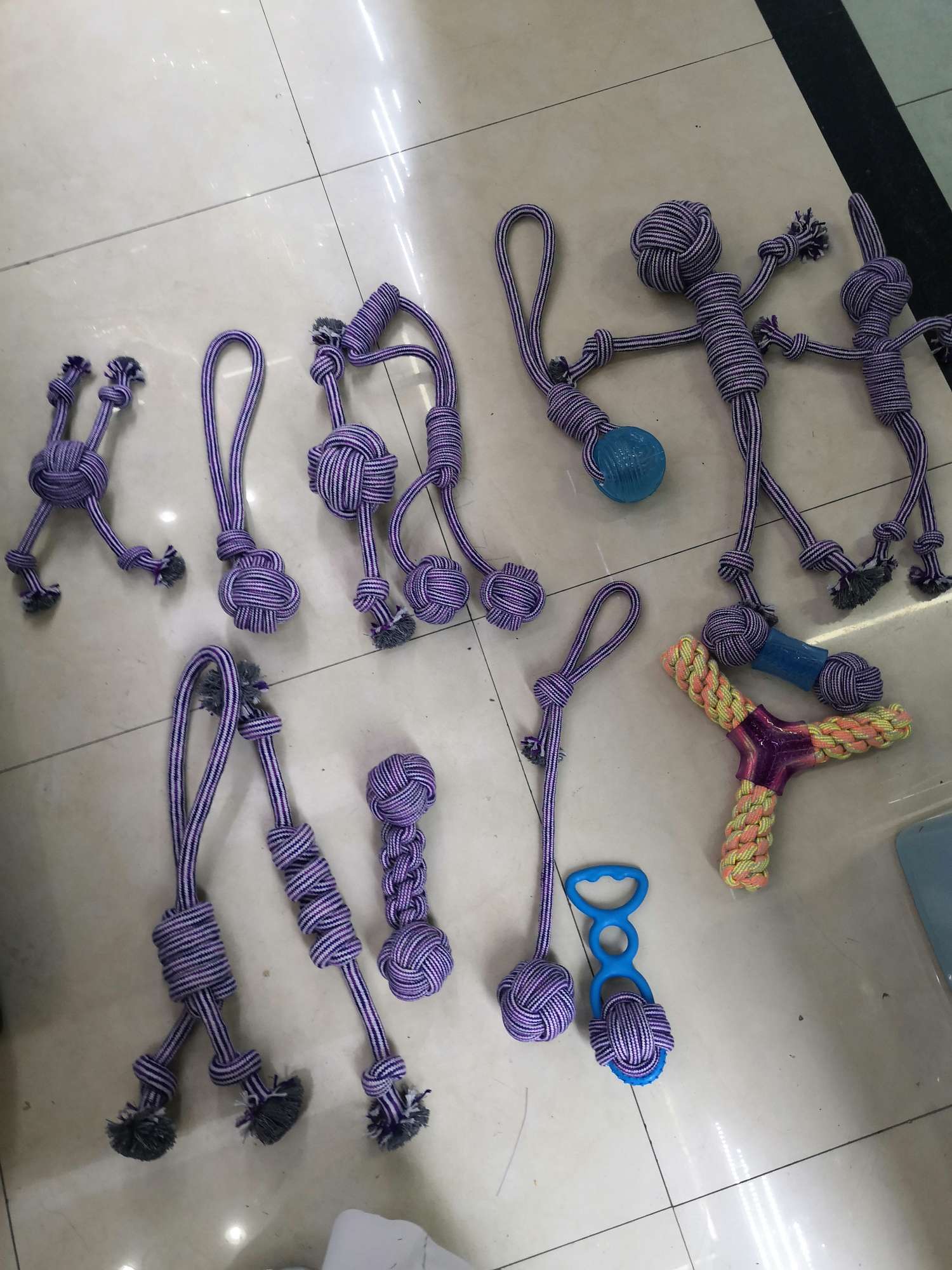 宠物绳结玩具/绳结玩具/宠物用品玩具白底实物图