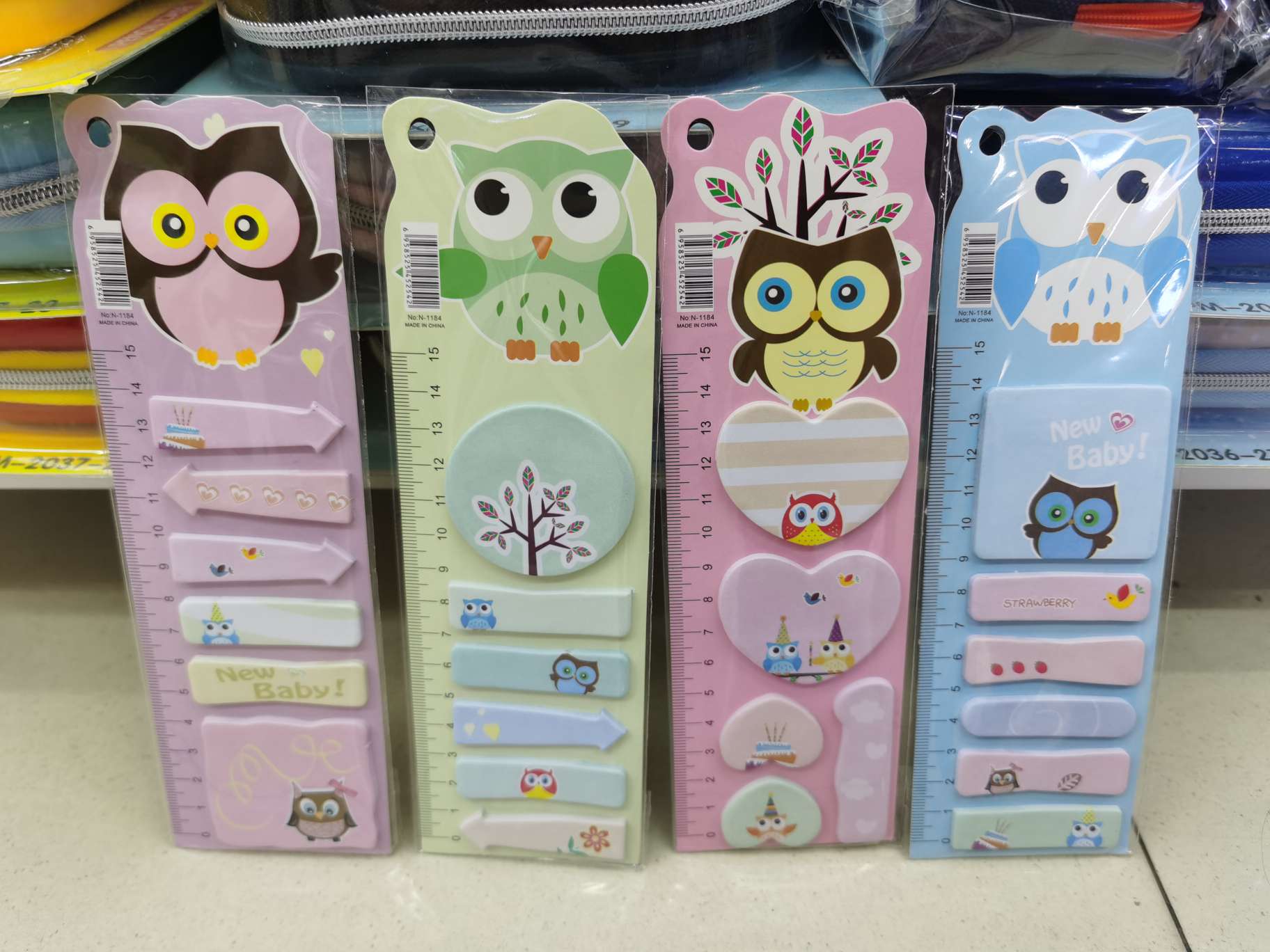 Owl sticky cartoon sticky notes, mixed color and picture, freely stick shaped sticky notes, N times stick convenient sticky notes for office use details Picture