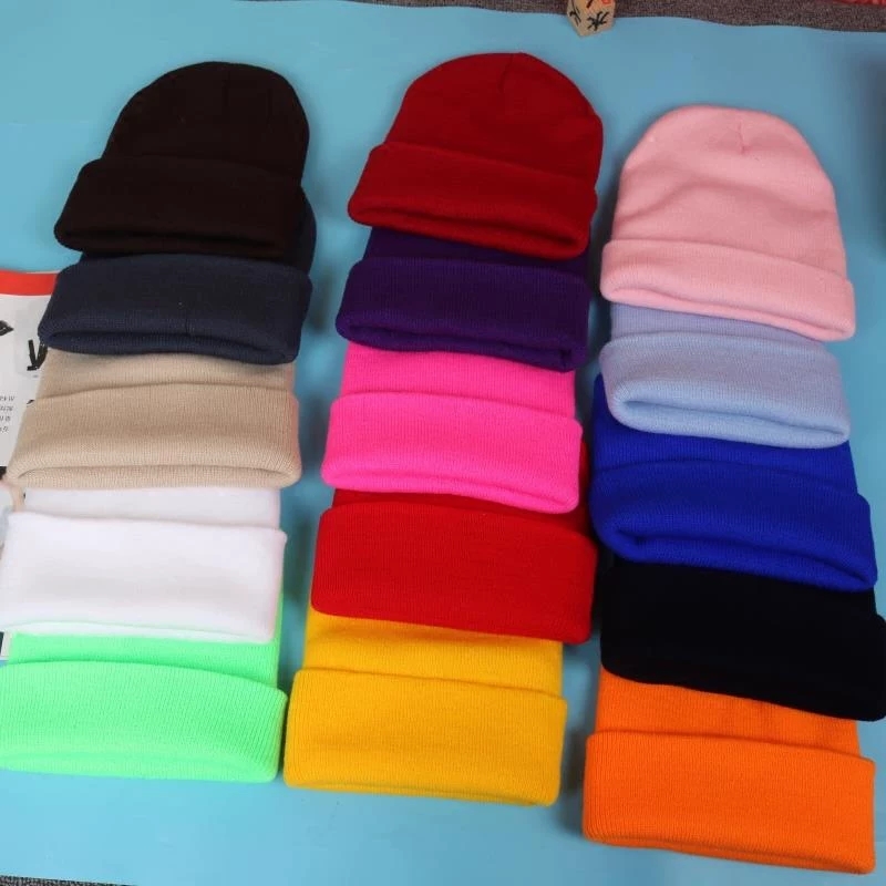 光板糖果毛线帽子女韩版潮男纯色情侣针织套头帽秋冬天冷帽潮图