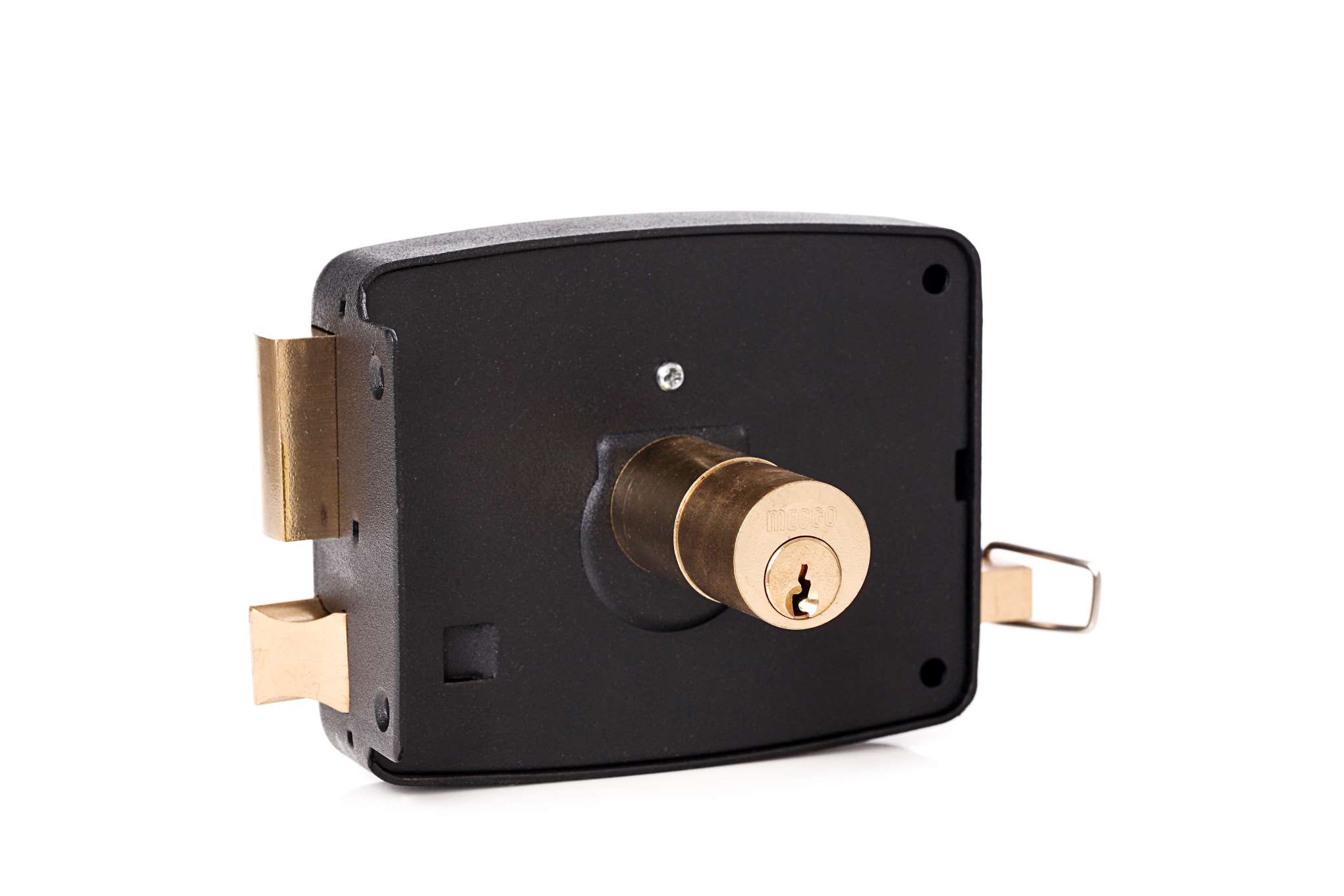 室外门锁、铁门锁、复式门锁、机械门锁、保险锁白底实物图