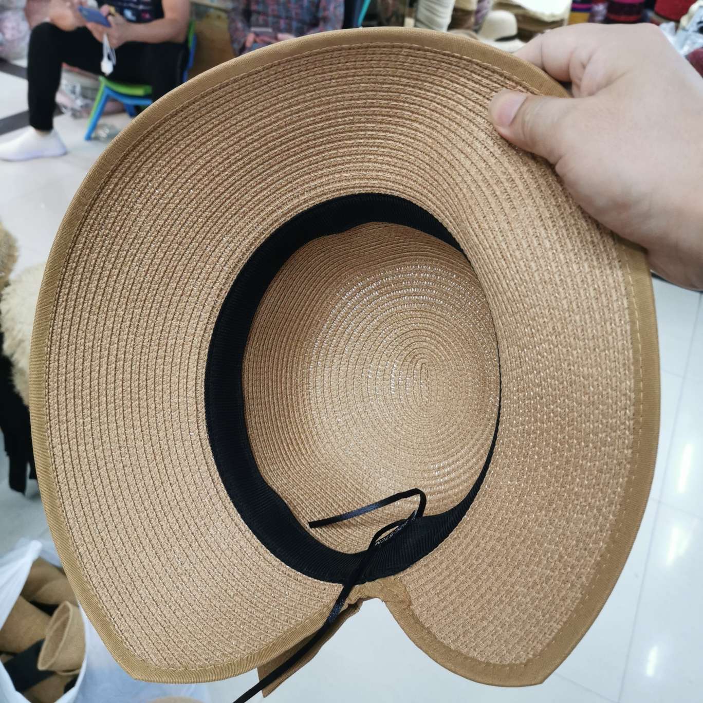 Korean Bow Straw Hat Model 3