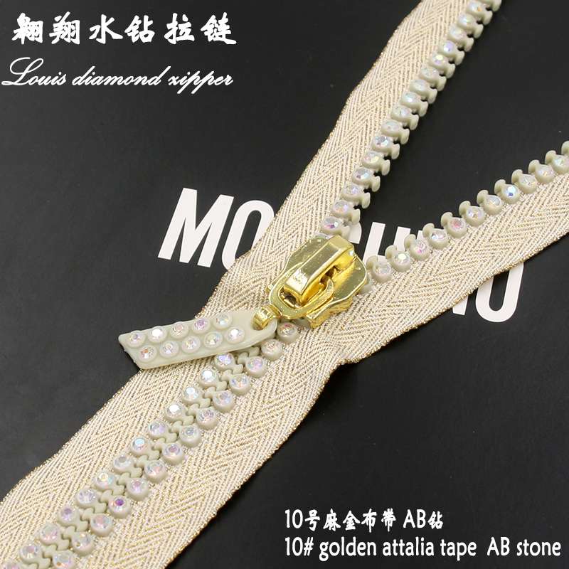 10号水钻拉链 钻石拉链 AB钻 欢迎来电询价 厂家直销diamond zipper stone zipper详情图5