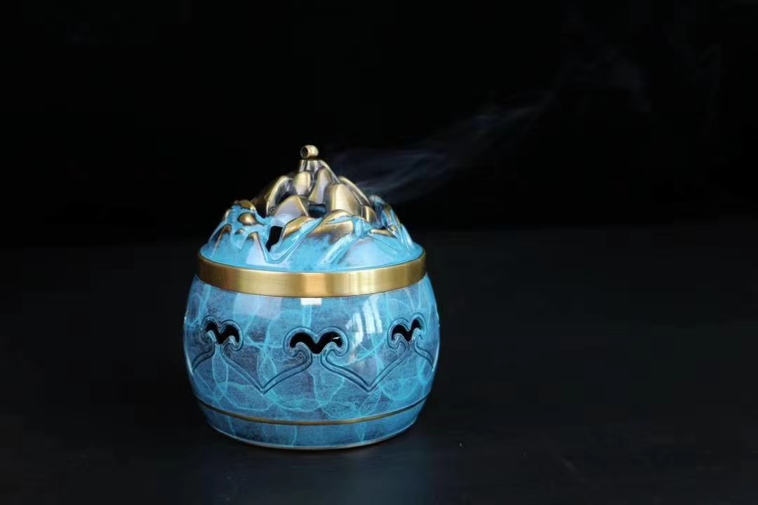 铜吊炉音乐香炉沉香檀香盘香炉佛教工艺品摆件摆设家居礼品薰香炉详情图9