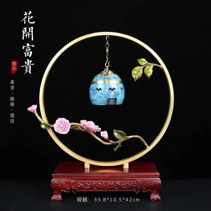 铜吊炉音乐香炉沉香檀香盘香炉佛教工艺品摆件摆设家居礼品薰香炉
