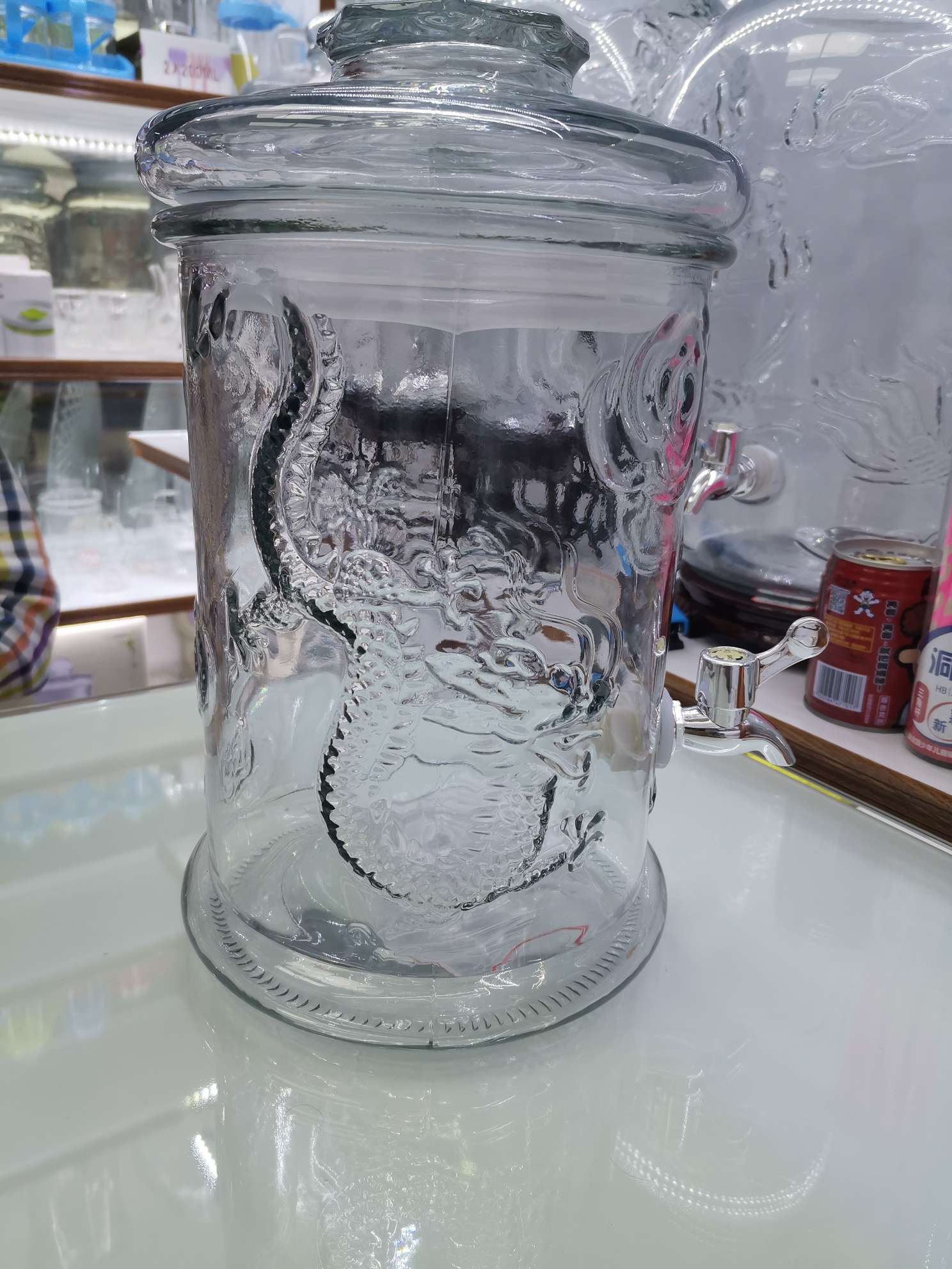 12L双龙戏珠泡酒瓶细节图