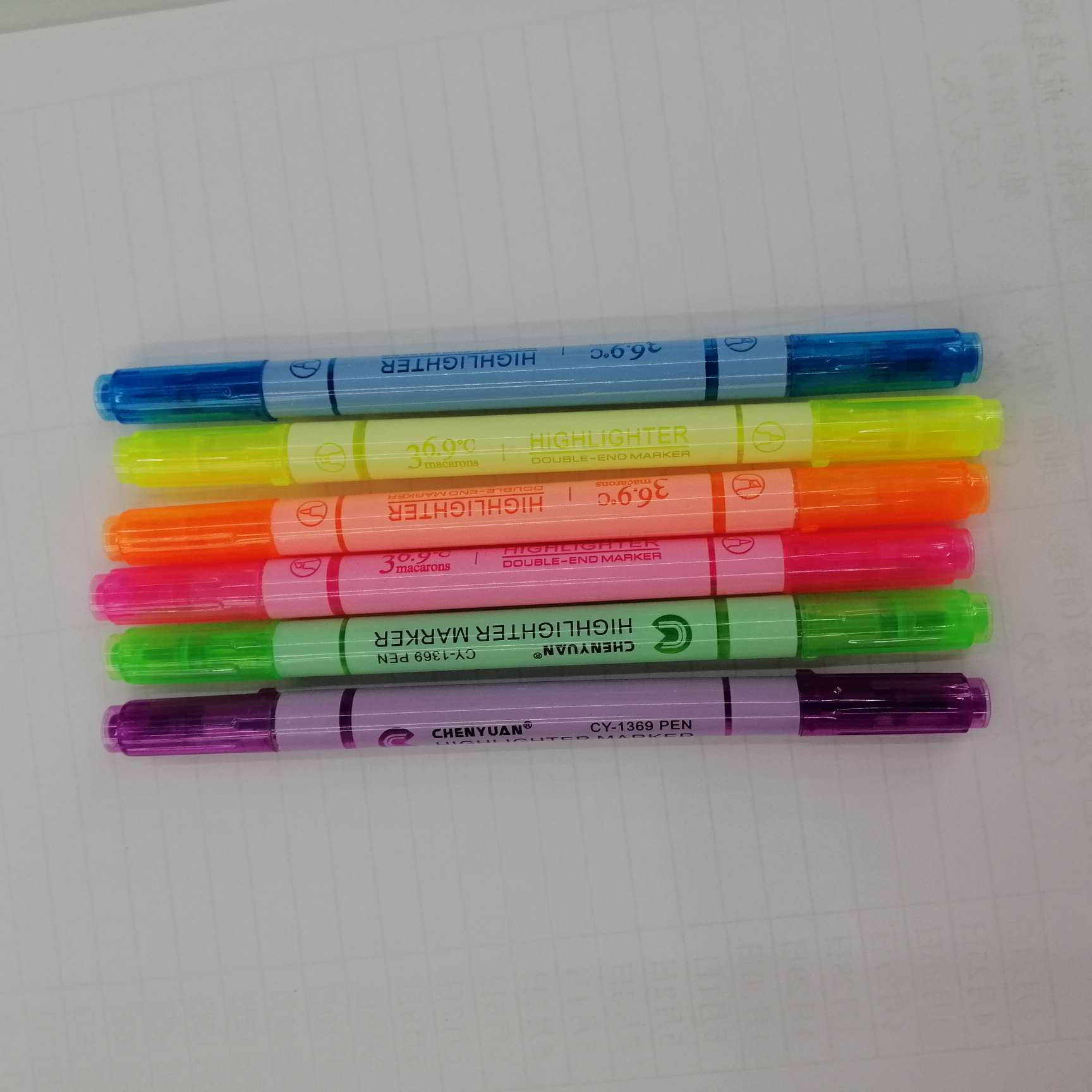 Yiwu Hanjia Stationery Double-headed Highlighter CY1818PV in bag details Picture