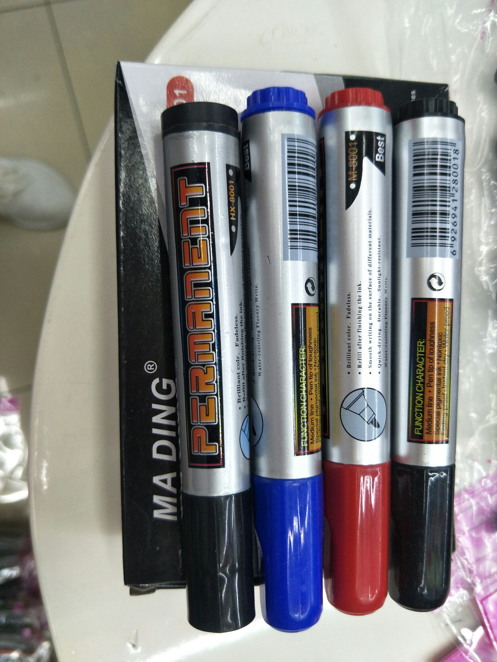 Beauty Pen Industry Office Culture Writing Tool Marker 10 3-Color Marker Large-Capacity Quick-Drying Waterproof Does Not Fade