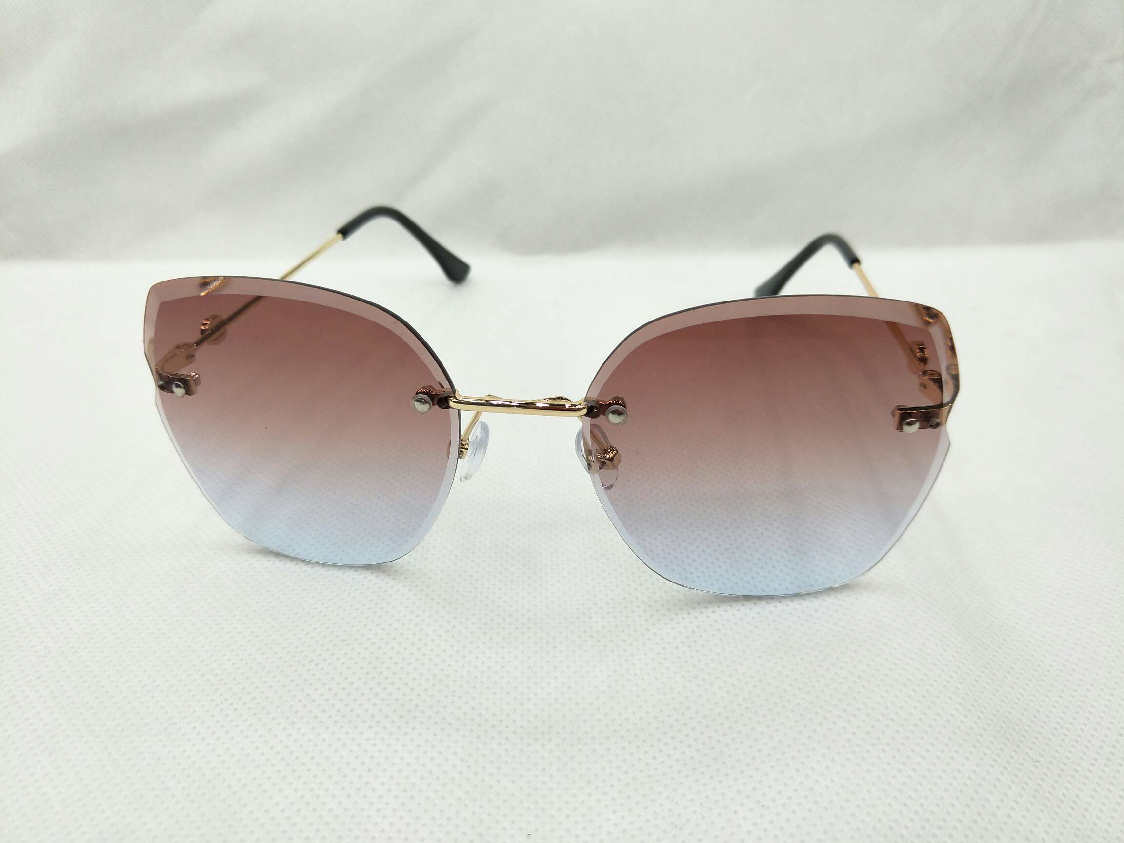 NC RT-1 Summer New Frameless Women's Sunglasses, fashionable and versatile ocean sunglasses, European and American Aviator sunglasses (multi-color mixed lenses) details Picture