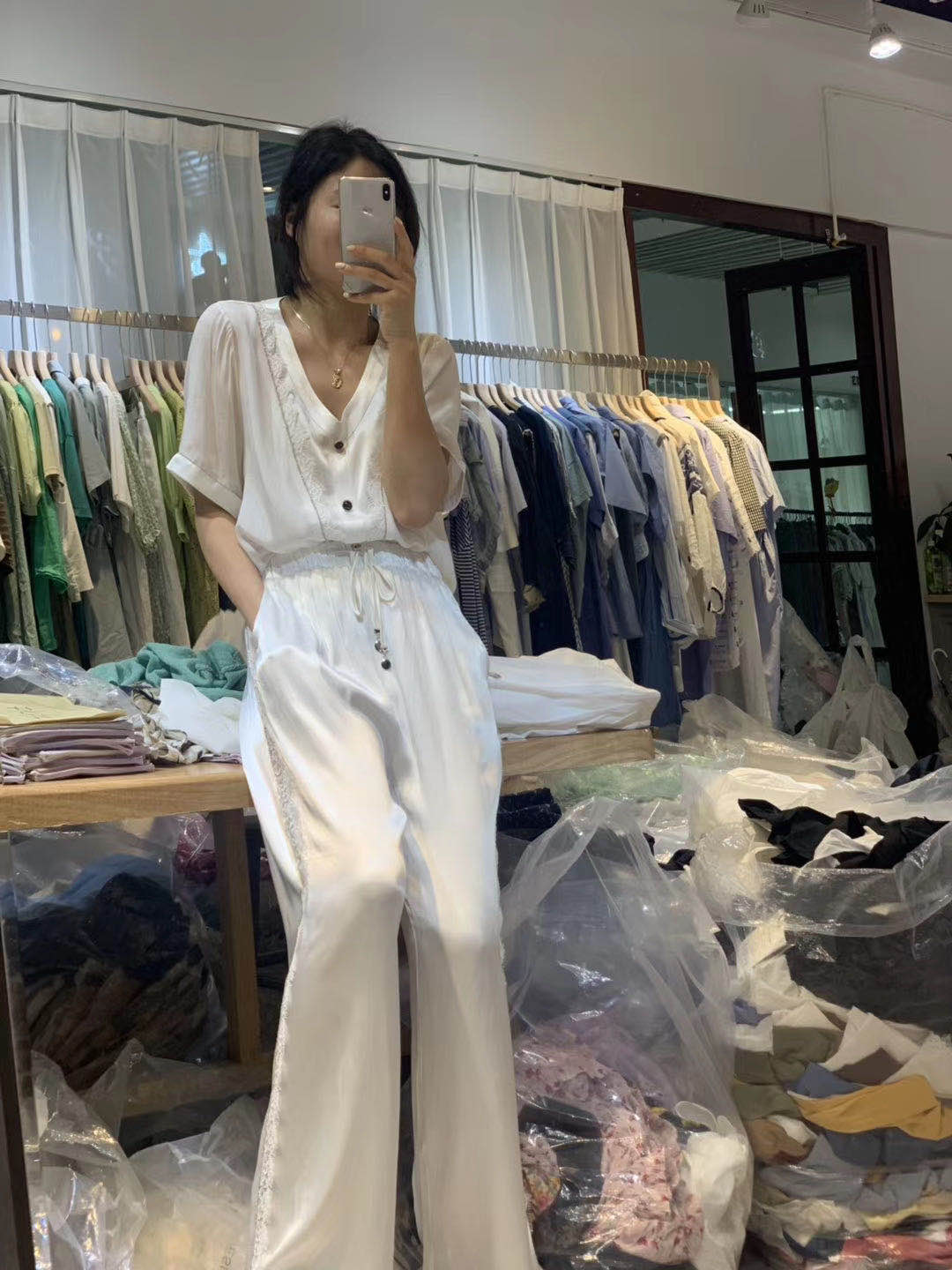 2020韩国东大门松紧显瘦休闲裤