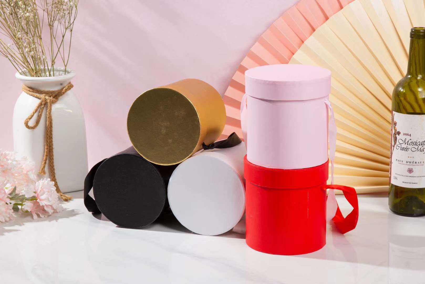 Tianxiang Craft Gift Box, creative gifts, creative round bucket hand bill of lading box, flip cover surprise video box, packaging box, gift packaging premium Specification drawing