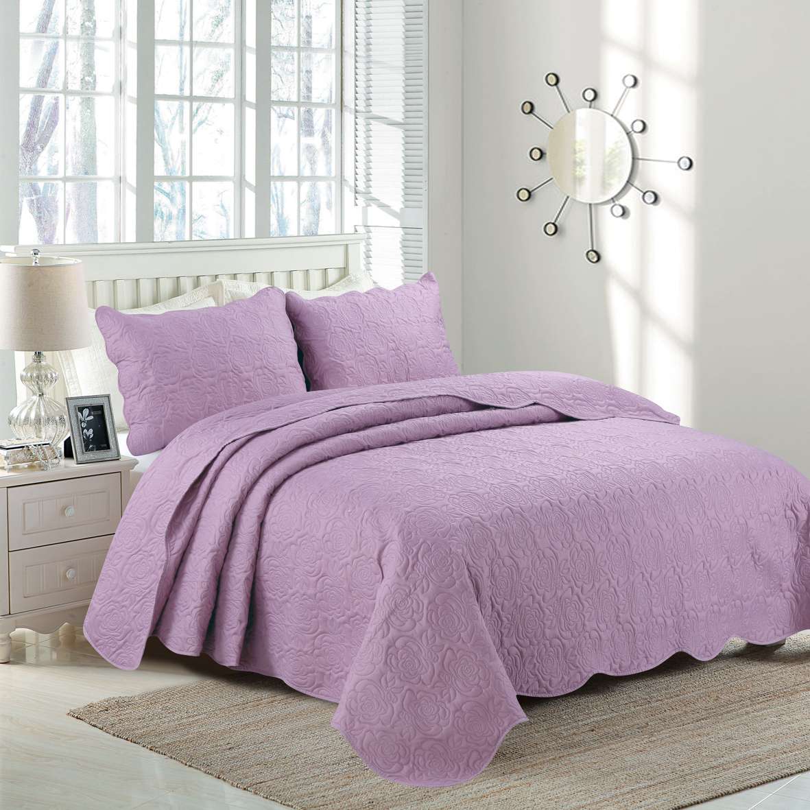 2020新款工厂直销绗缝超声波三件套白底实物图