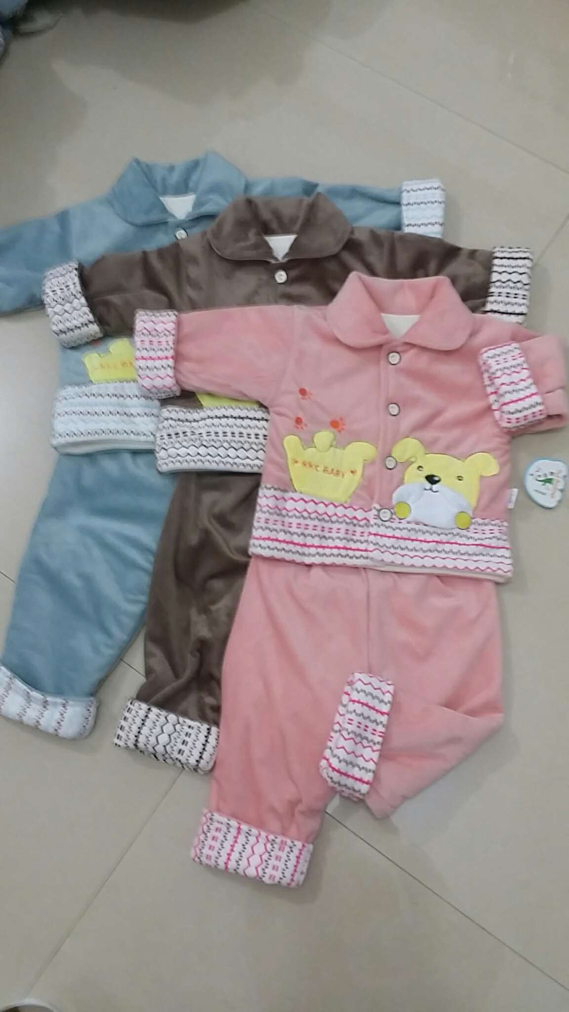 水晶绒秋冬夹衣二件套小狗款