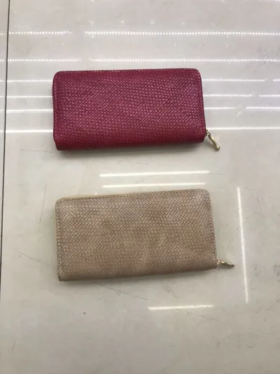 Purse Women's Leather Long Two-Fold Thin Clutch Bag New Fashion Simple Multi-Functional Wallet