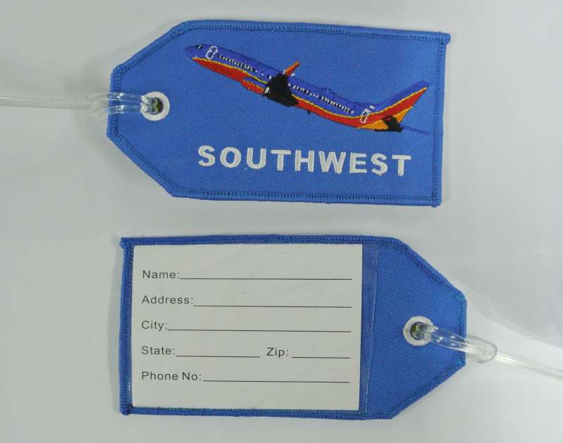 Twill border embroidery luggage tag air luggage tag luggage tag name tag