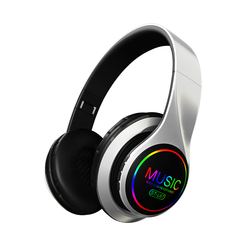 七彩发光无线头戴式蓝牙耳机重低音可插卡游戏语音耳麦工厂直销详情图3