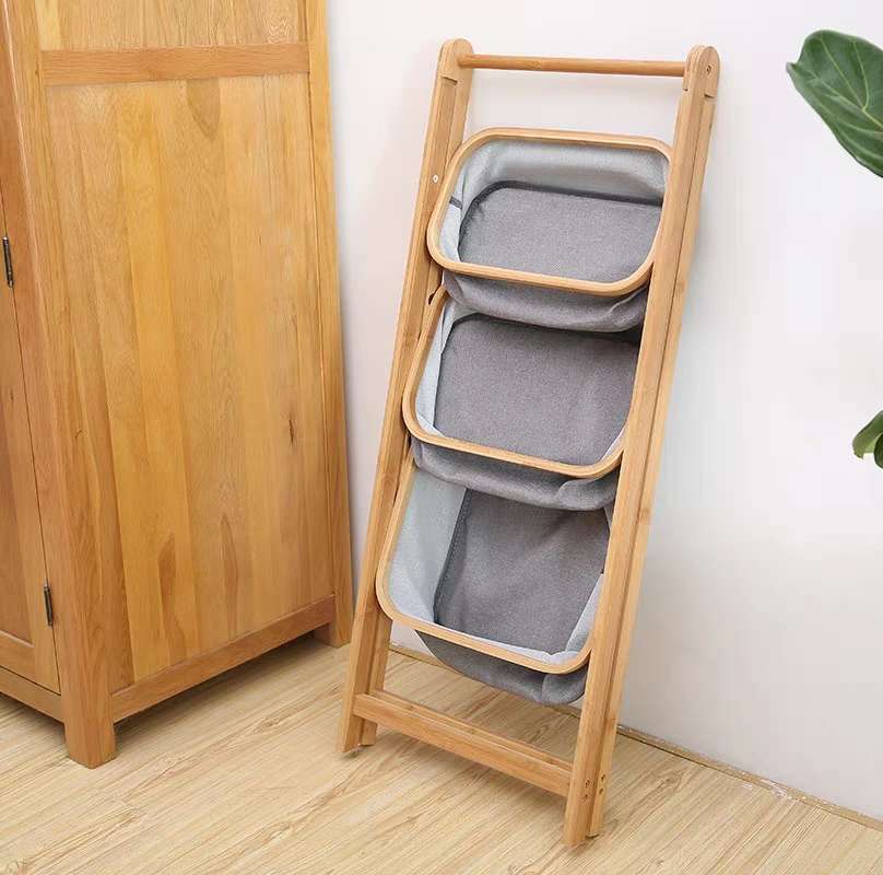 Bathroom bathroom floor storage rack Household storage basket Dirty clothes basket fabric storage rack A118 Specification drawing
