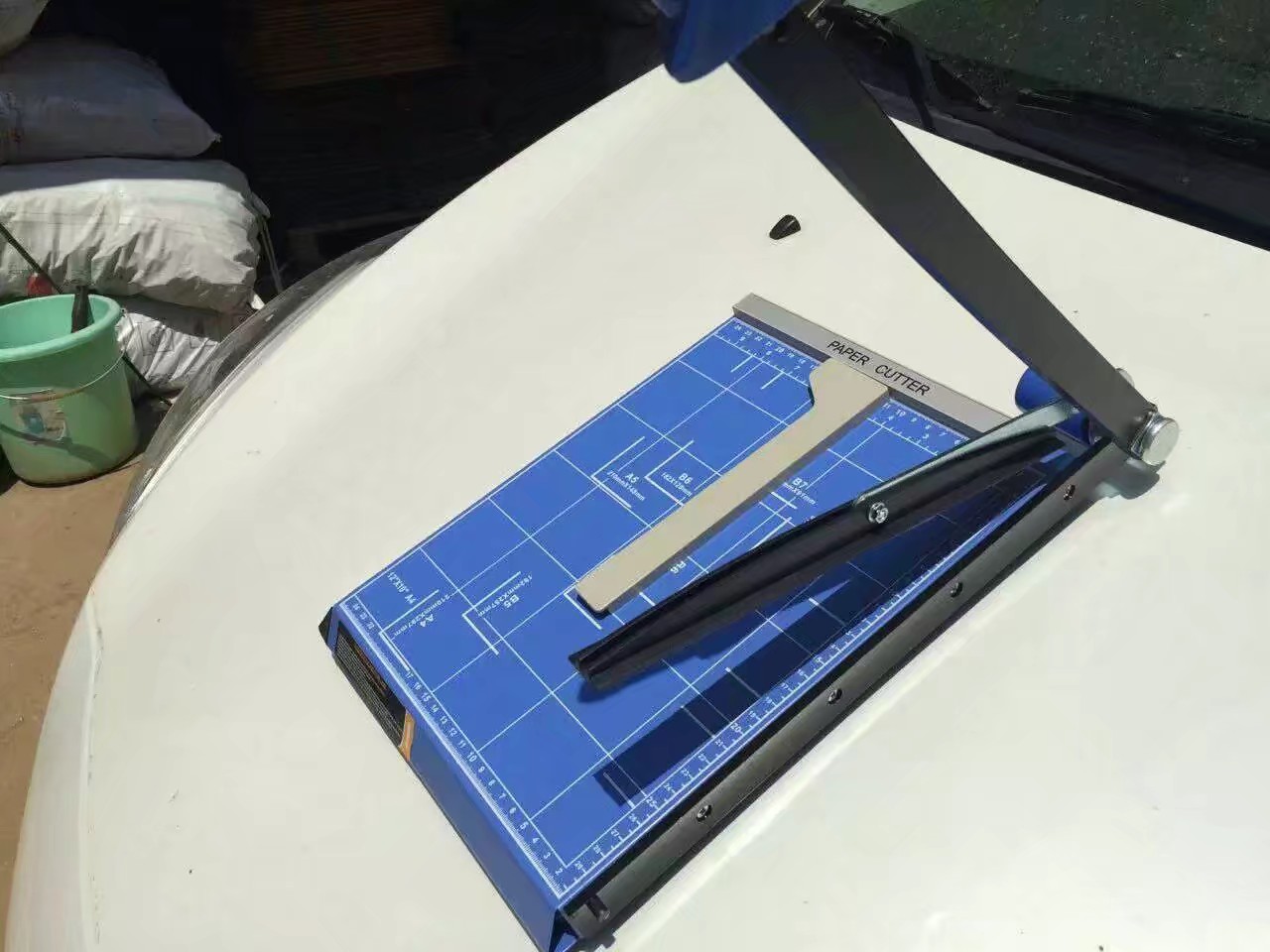切纸刀，升级版手动切纸刀，蓝版切纸刀细节图