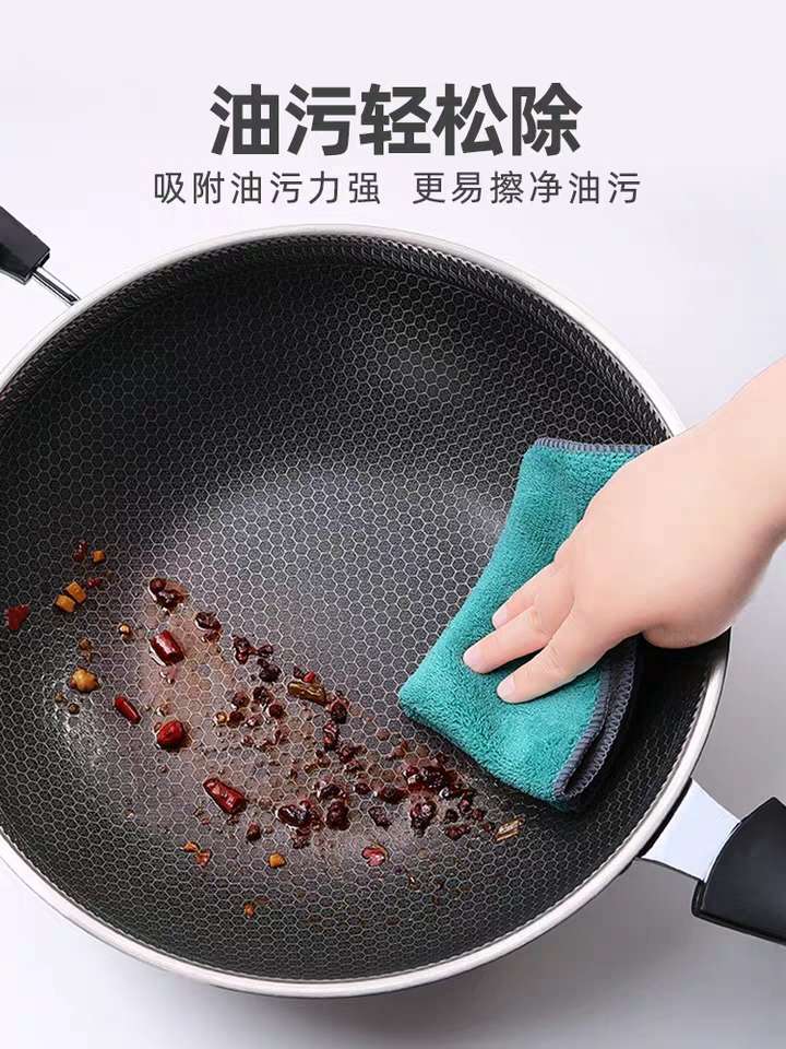 Household Dishcloths Kitchen Supplies Absorbent Hand Towels Do Not Drop Hair Do Not Stain With Oil Dishcloth Wipe Tablecloth Household Cleaning Application Scenario
