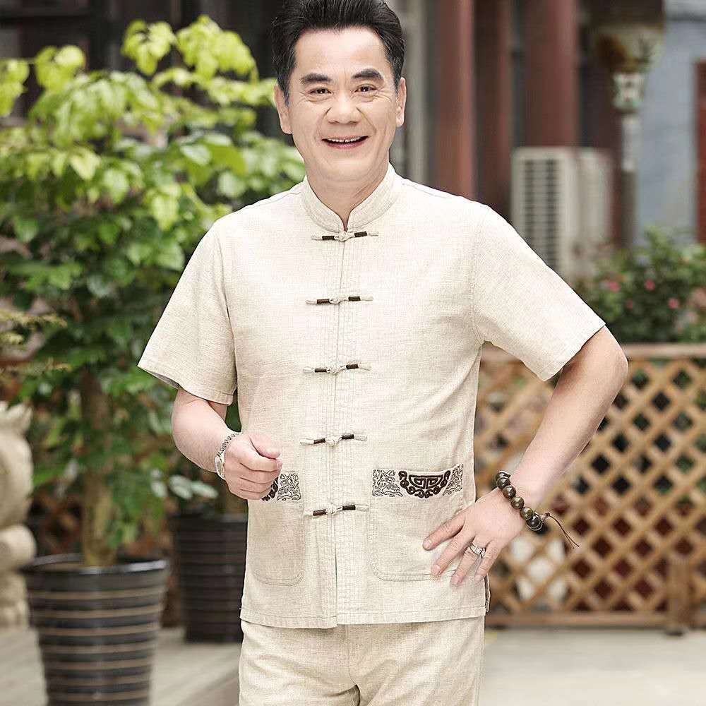 Middle and high - end Dad T - shirt, casual round collar, shirt, cotton vest thumbnail