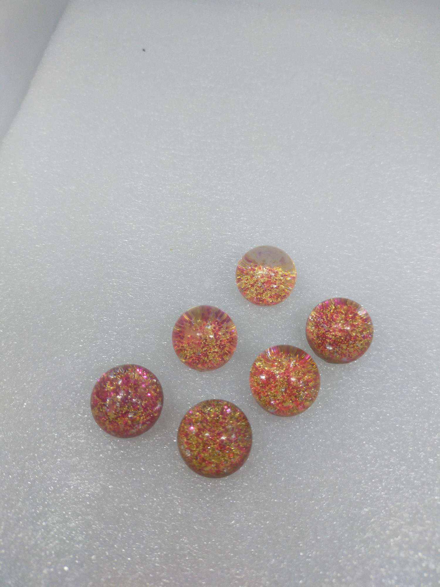 网络爆款半球金箔银箔加彩粉底，发夹皮筋配件树脂，厂家直销