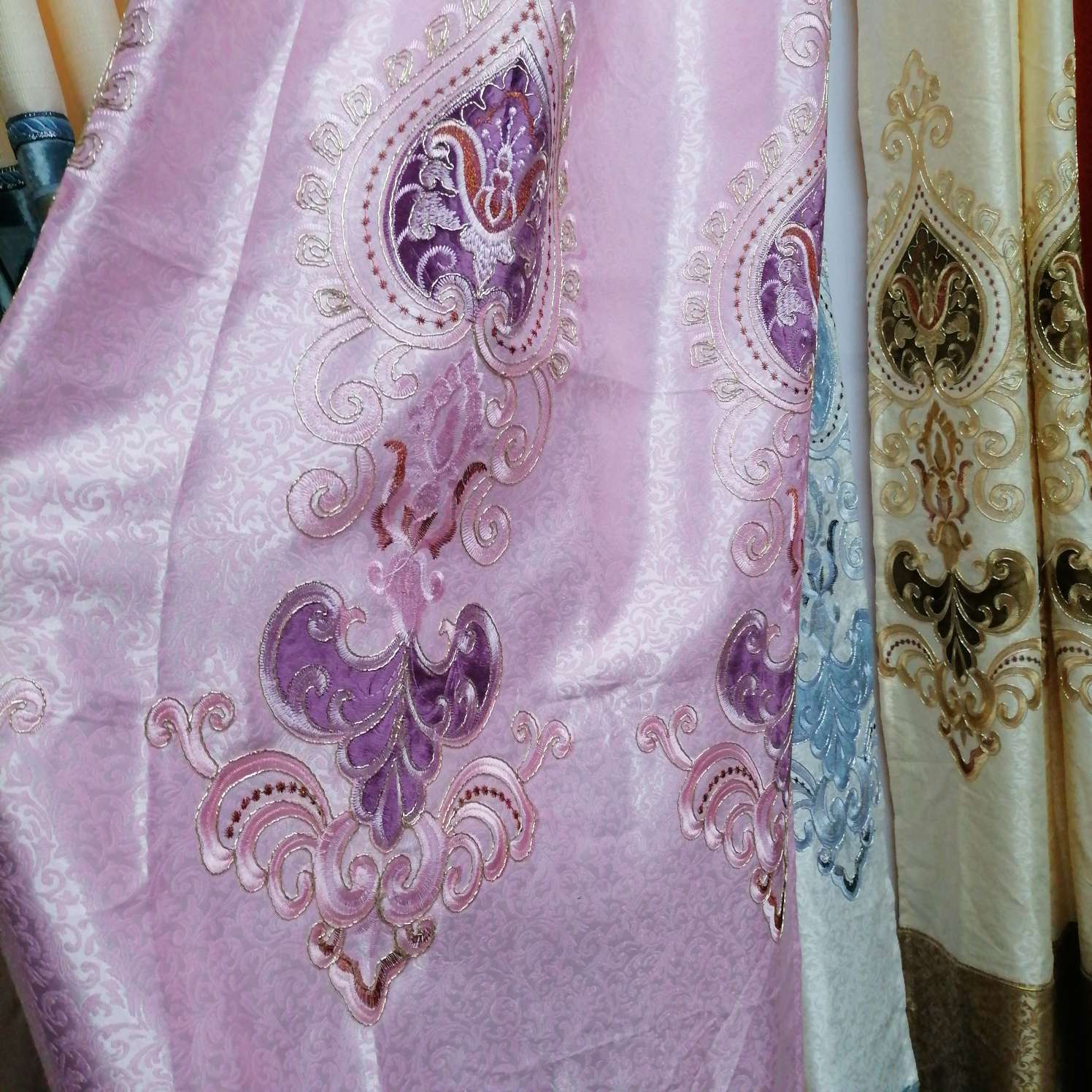 New embroidered curtain fabric