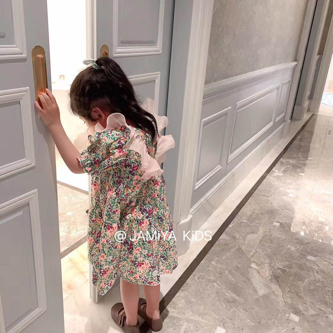 2020年夏季新款 韩国品牌女童碎花连衣裙 雪纺露背蛋糕裙详情图10