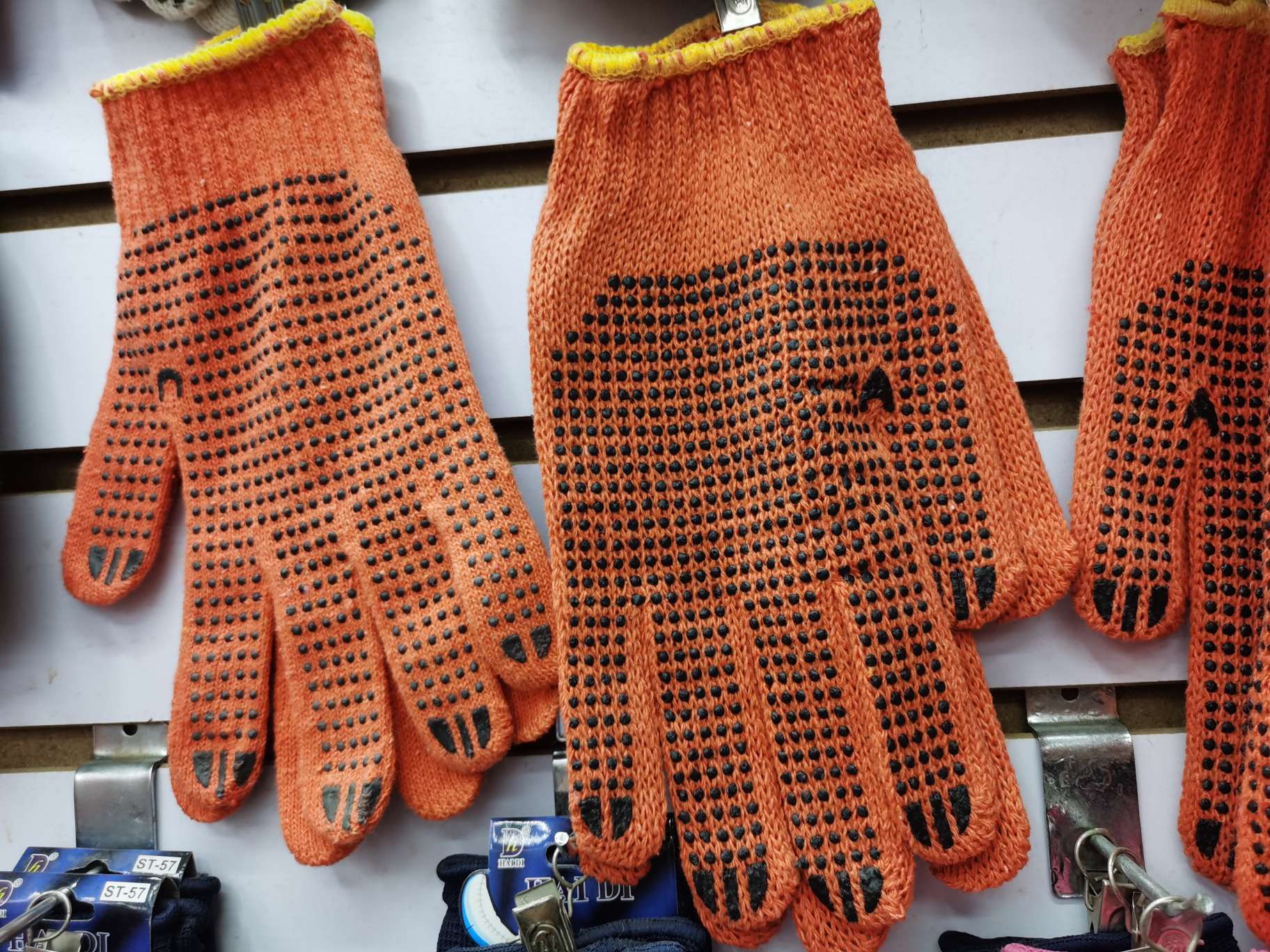 Dot plastic gloves orange thumbnail