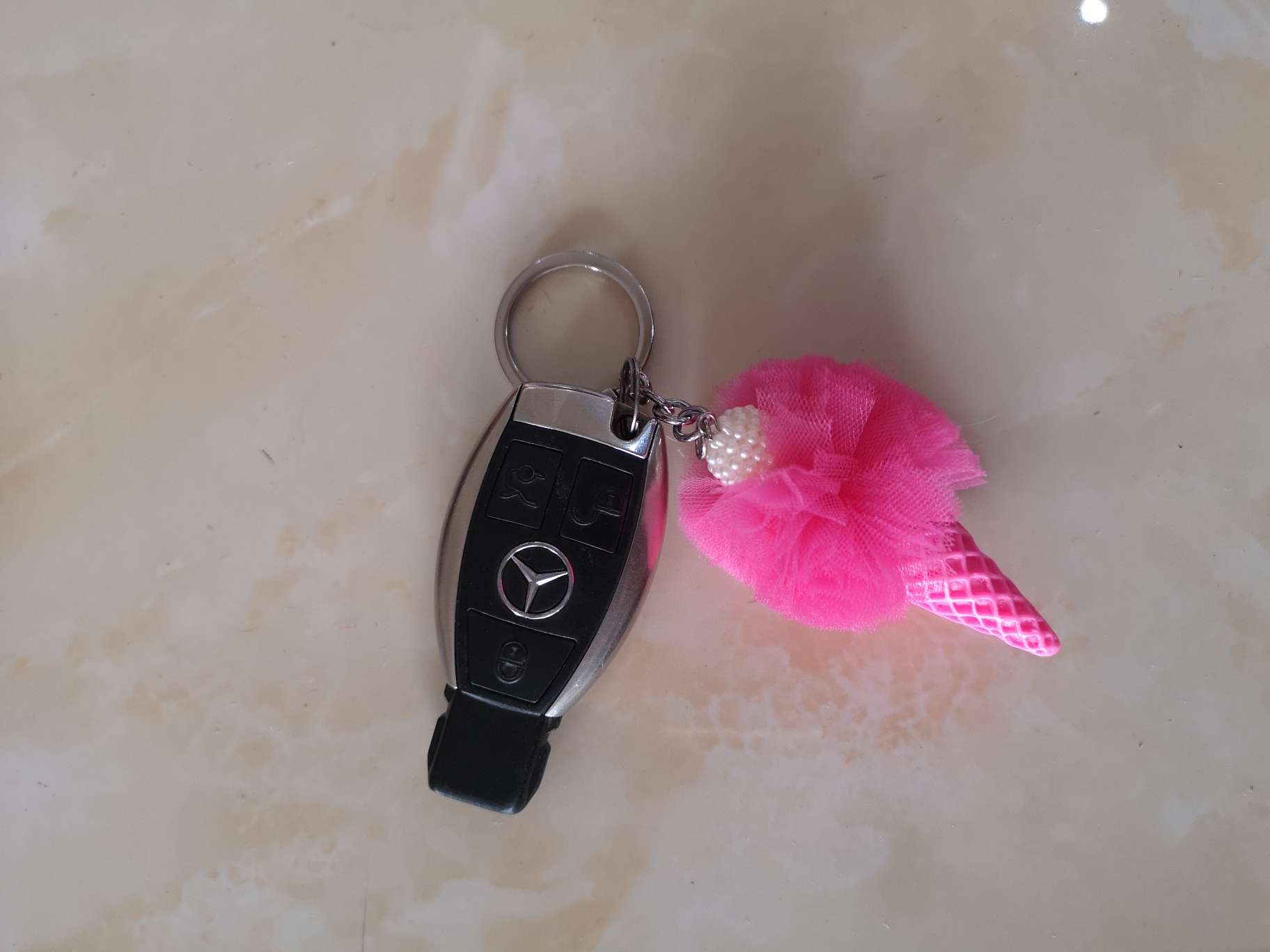 Yarn Ball Bead Key Chain undefined