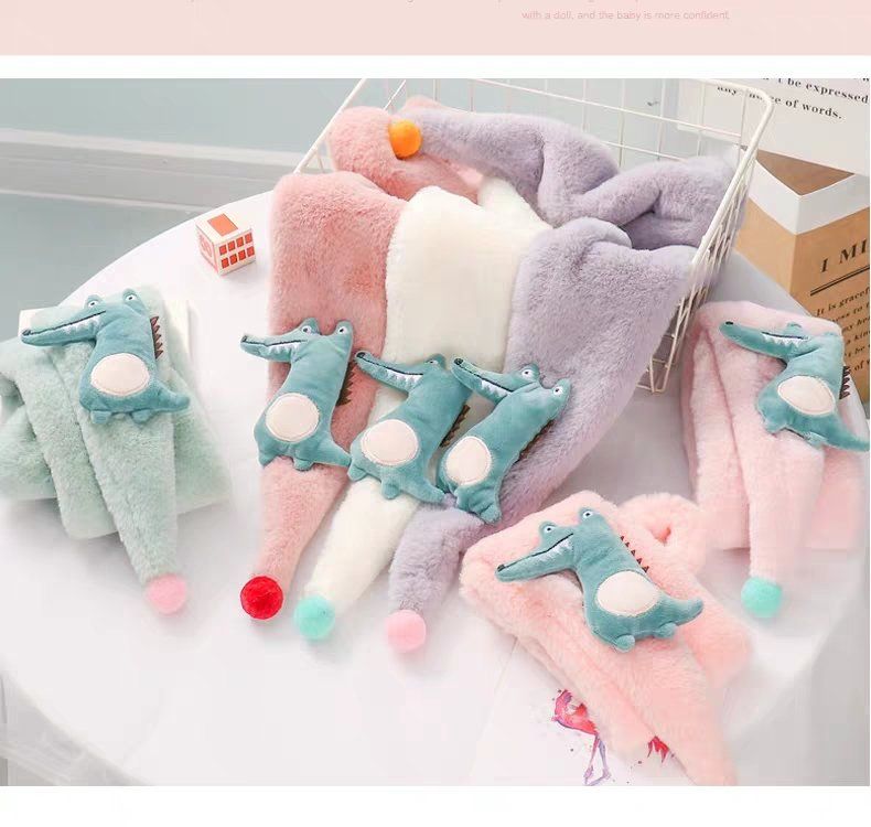 卡通保暖围脖男女宝宝儿童围巾恐龙围巾宝宝围巾产品图