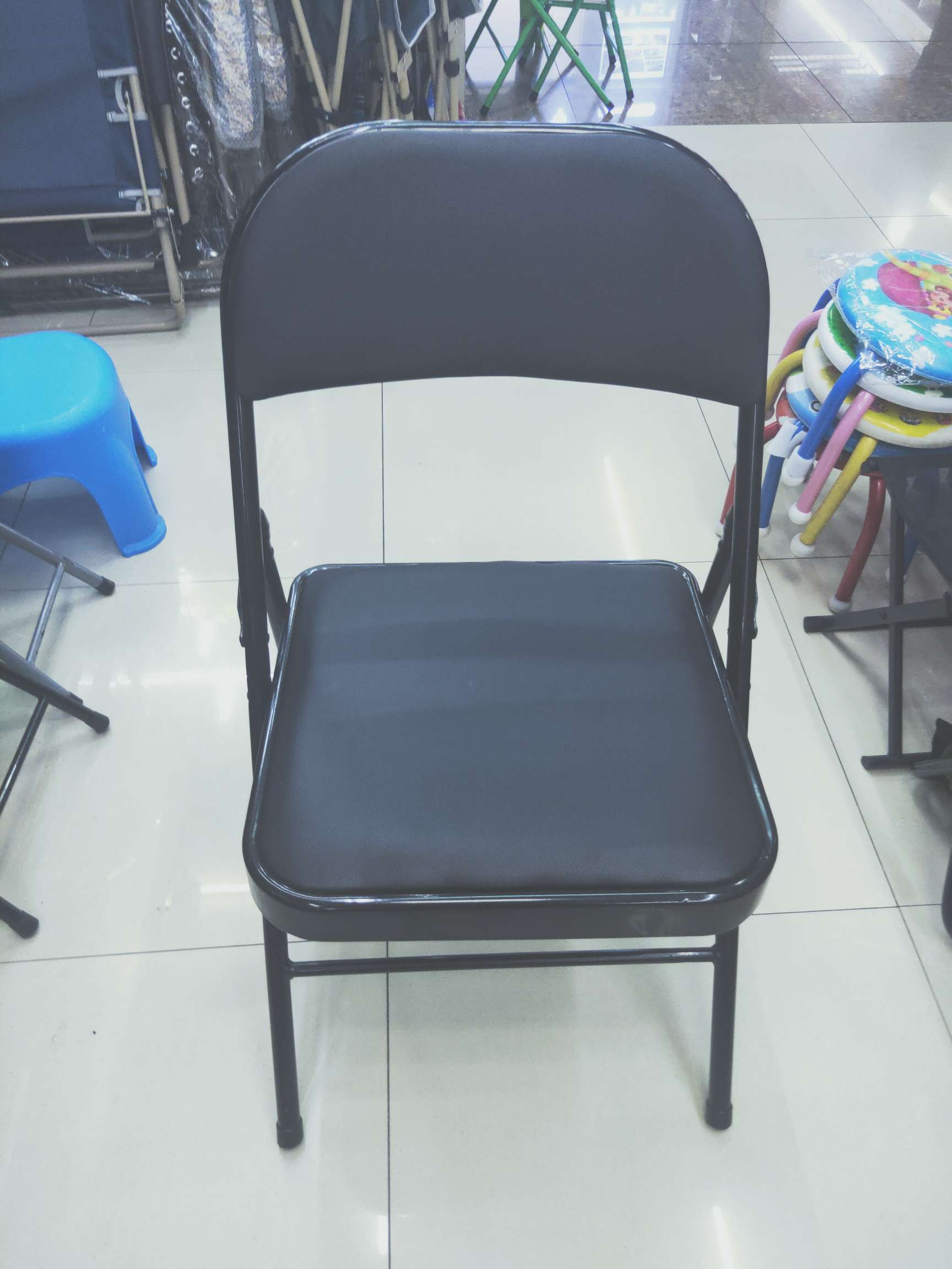 折叠椅子办公靠背凳子家用椅塑料便携式简约户外酒店餐椅简易会议
