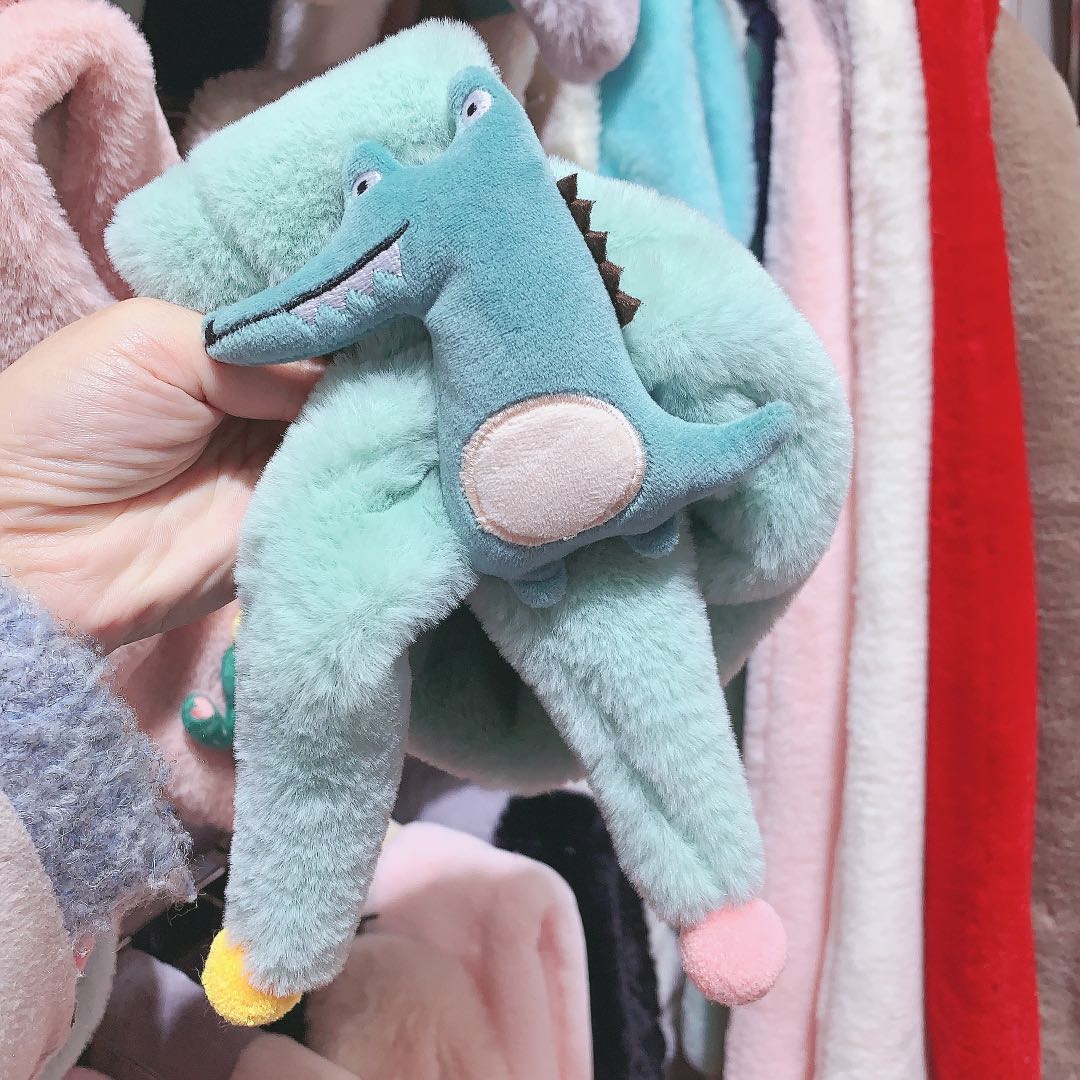 卡通保暖围脖男女宝宝儿童围巾恐龙围巾宝宝围巾细节图