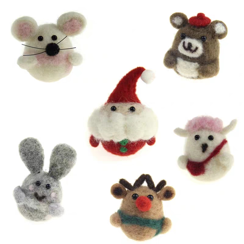 Wool felt Santa Claus moose 3d poke cartoon decorations DIY Christmas flower decorations pendant thumbnail