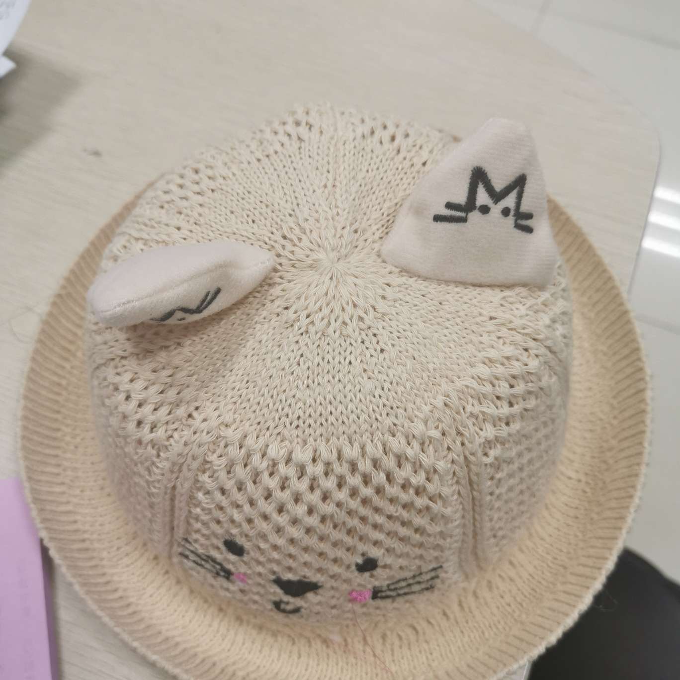 Cute Korean Version Children's Breathable Woven Basin Hat Summer details Picture
