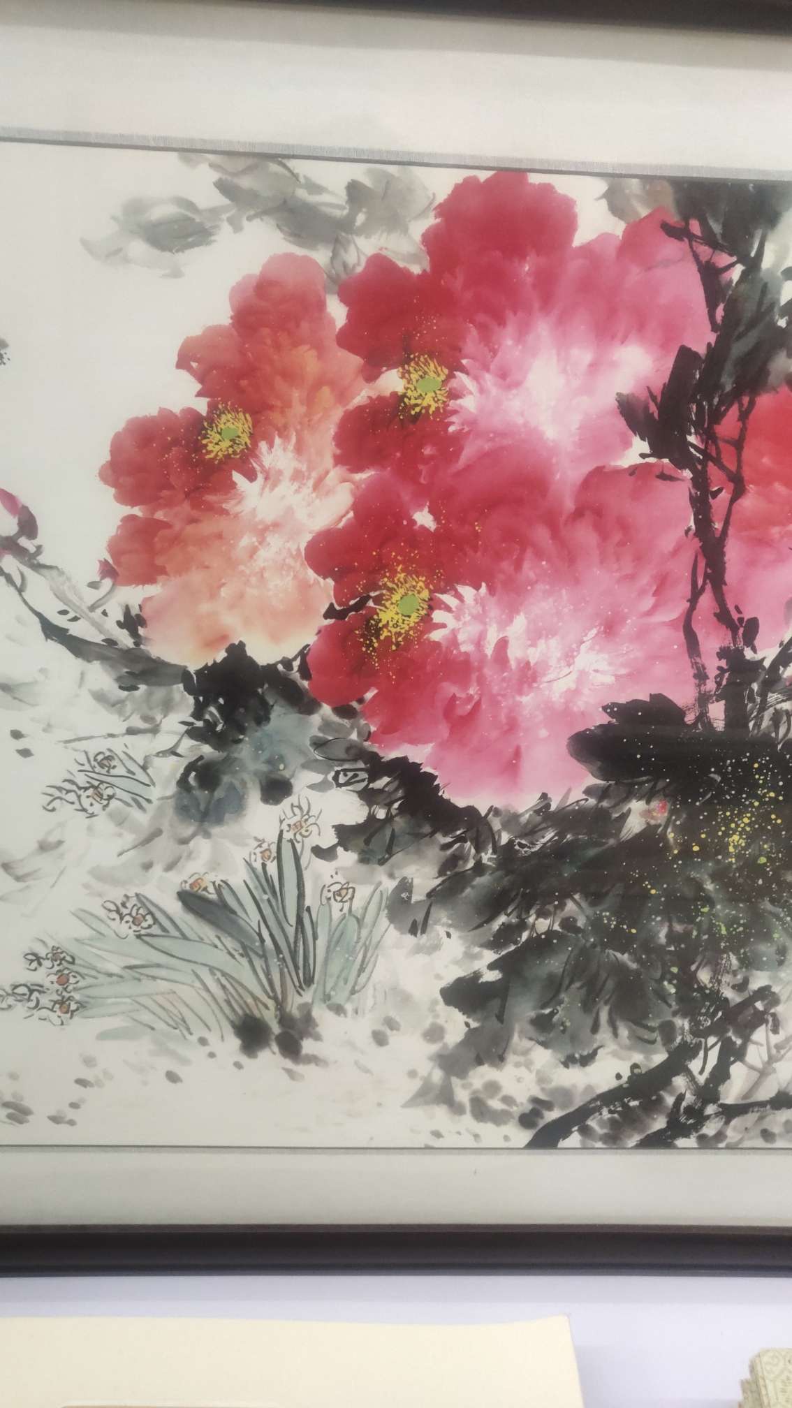 Pure handcrafted high-quality imitation peony traditional Chinese painting decorative painting details Picture