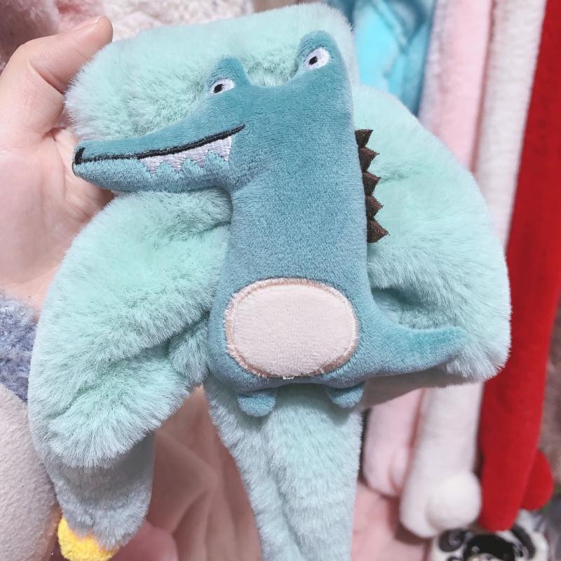 卡通保暖围脖男女宝宝儿童围巾恐龙围巾宝宝围巾图