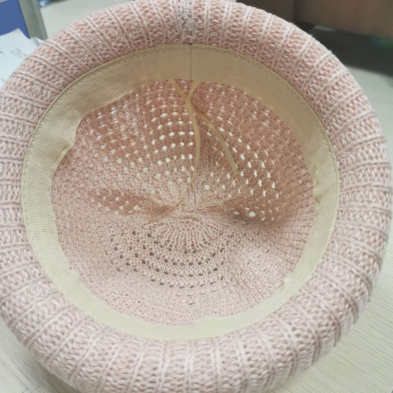 Cute Korean Children's Breathable Woven Basin Hat details Picture