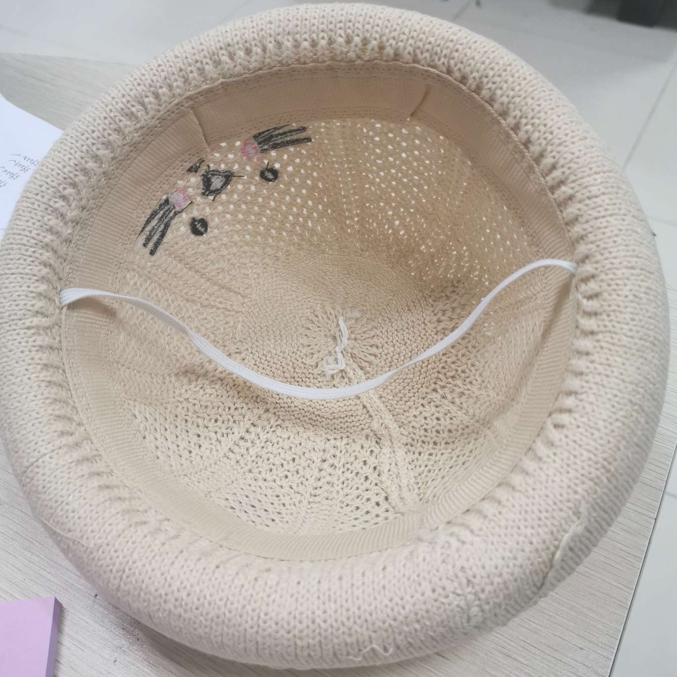 Cute Korean Version Children's Breathable Woven Basin Hat Summer Specification drawing
