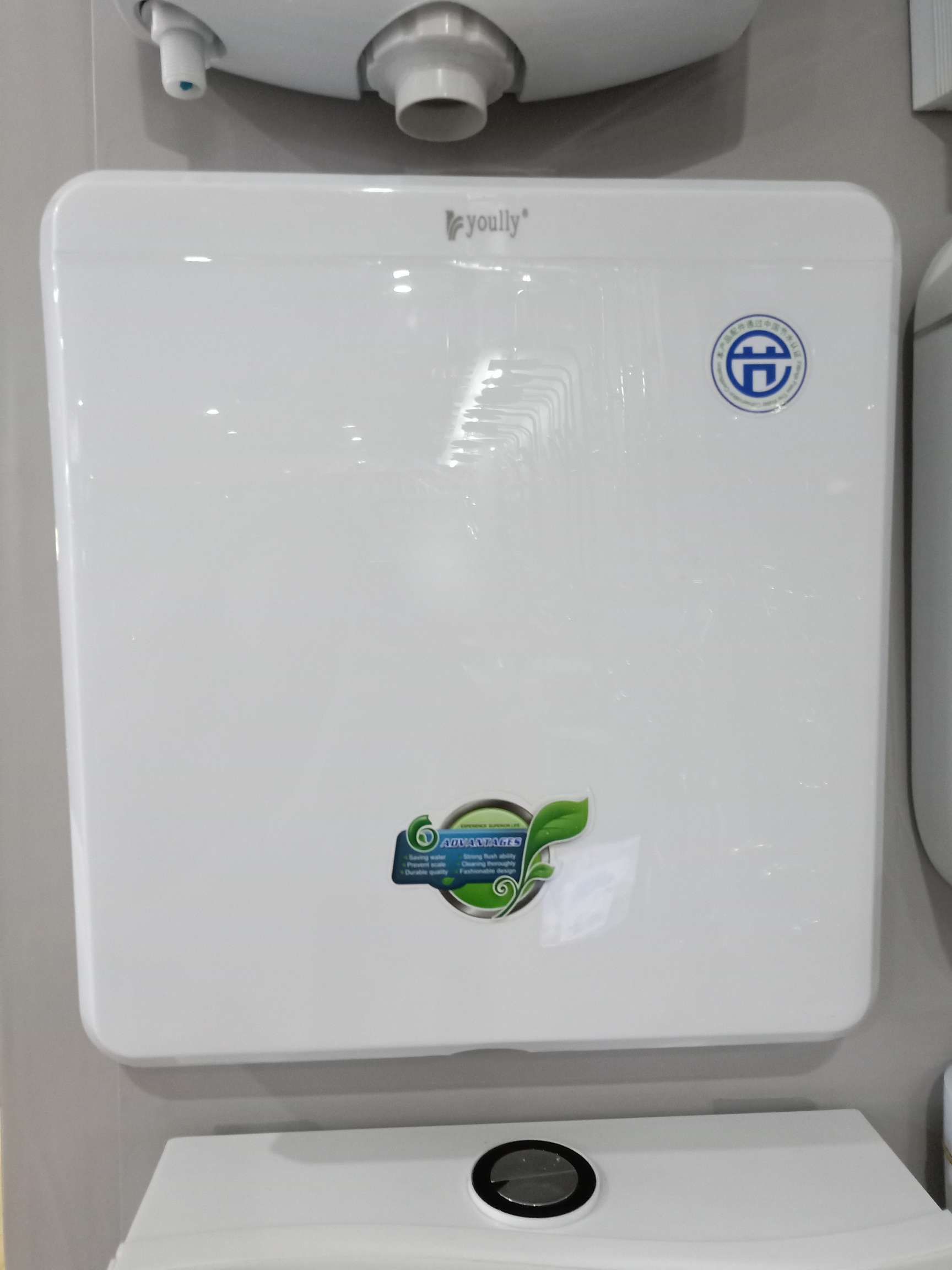 厂家直销 ABS塑料水箱 yl001 扁平款 按钮式 白色详情图1