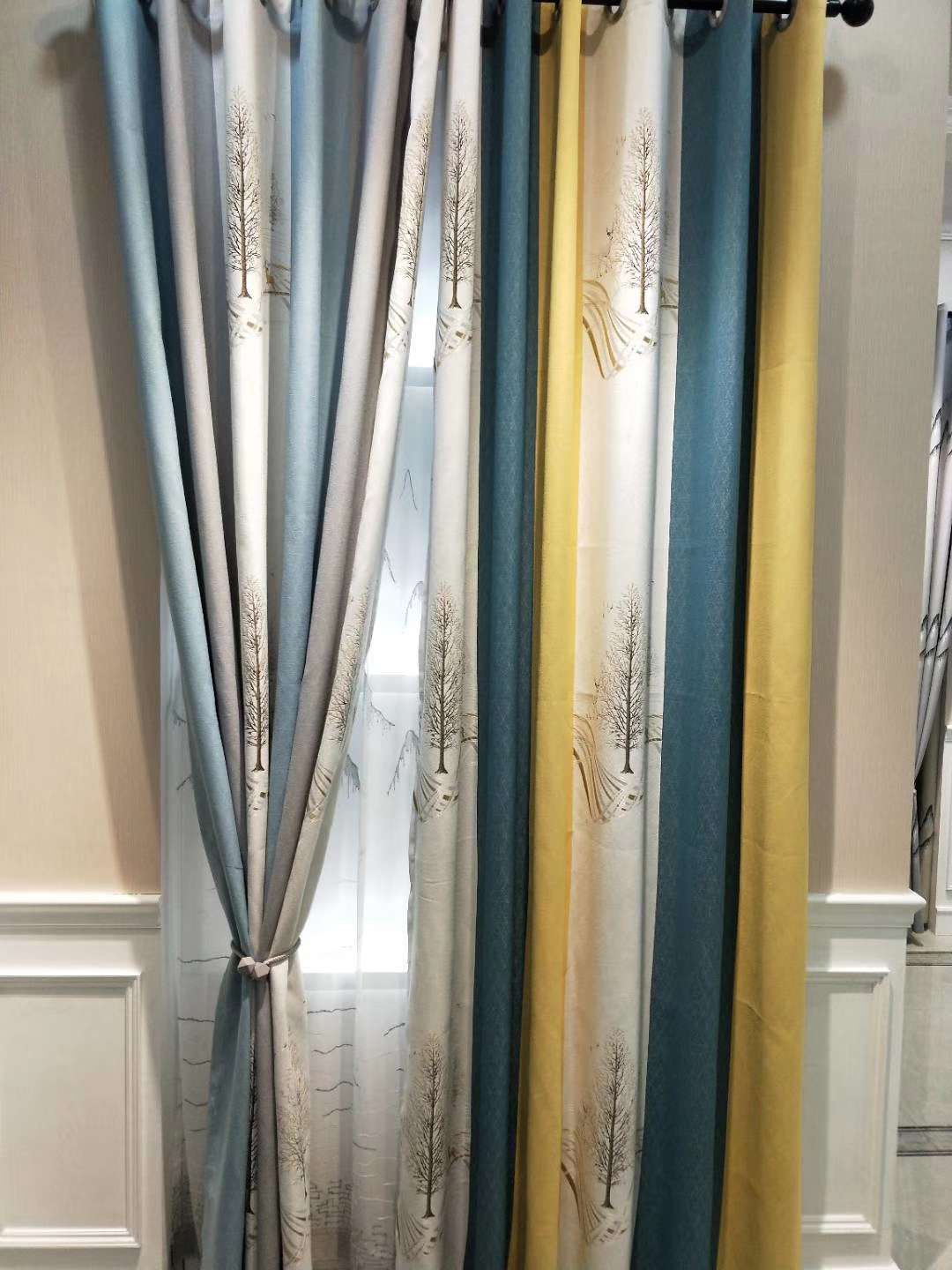 Linen jacquard curtains undefined