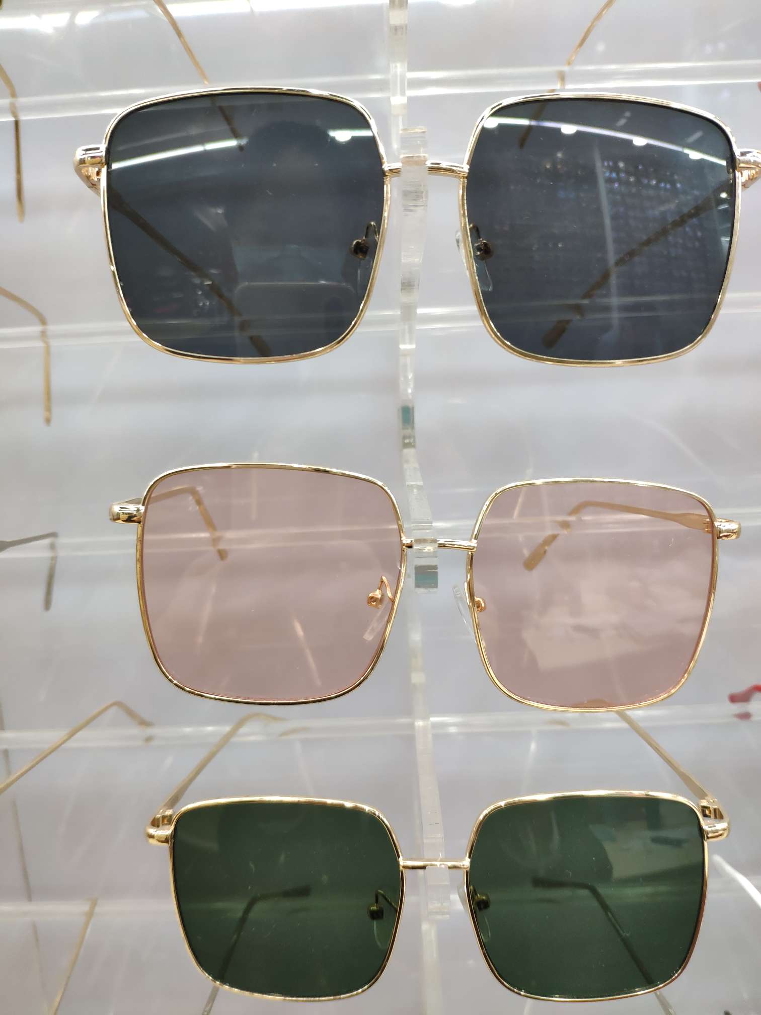 时尚方框彩色镀膜太阳镜