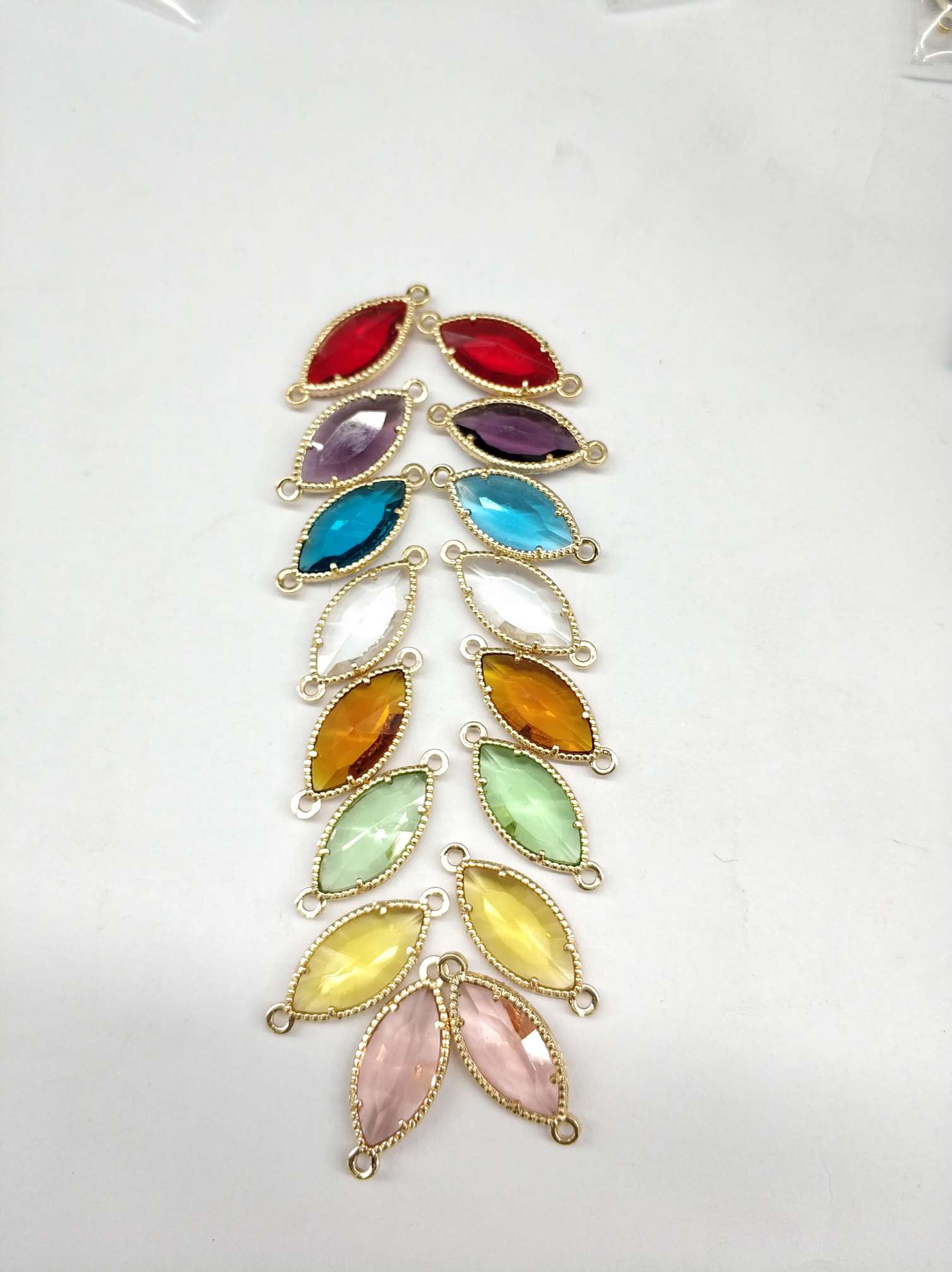 Horse eye double hanging glass lace necklace bracelet earring pendant DIY jewelry accessories eardrop thumbnail