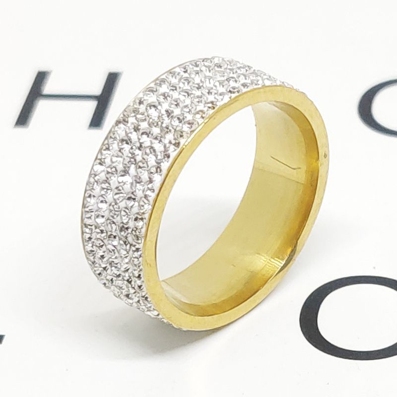 不锈钢5排满钻戒指产品图