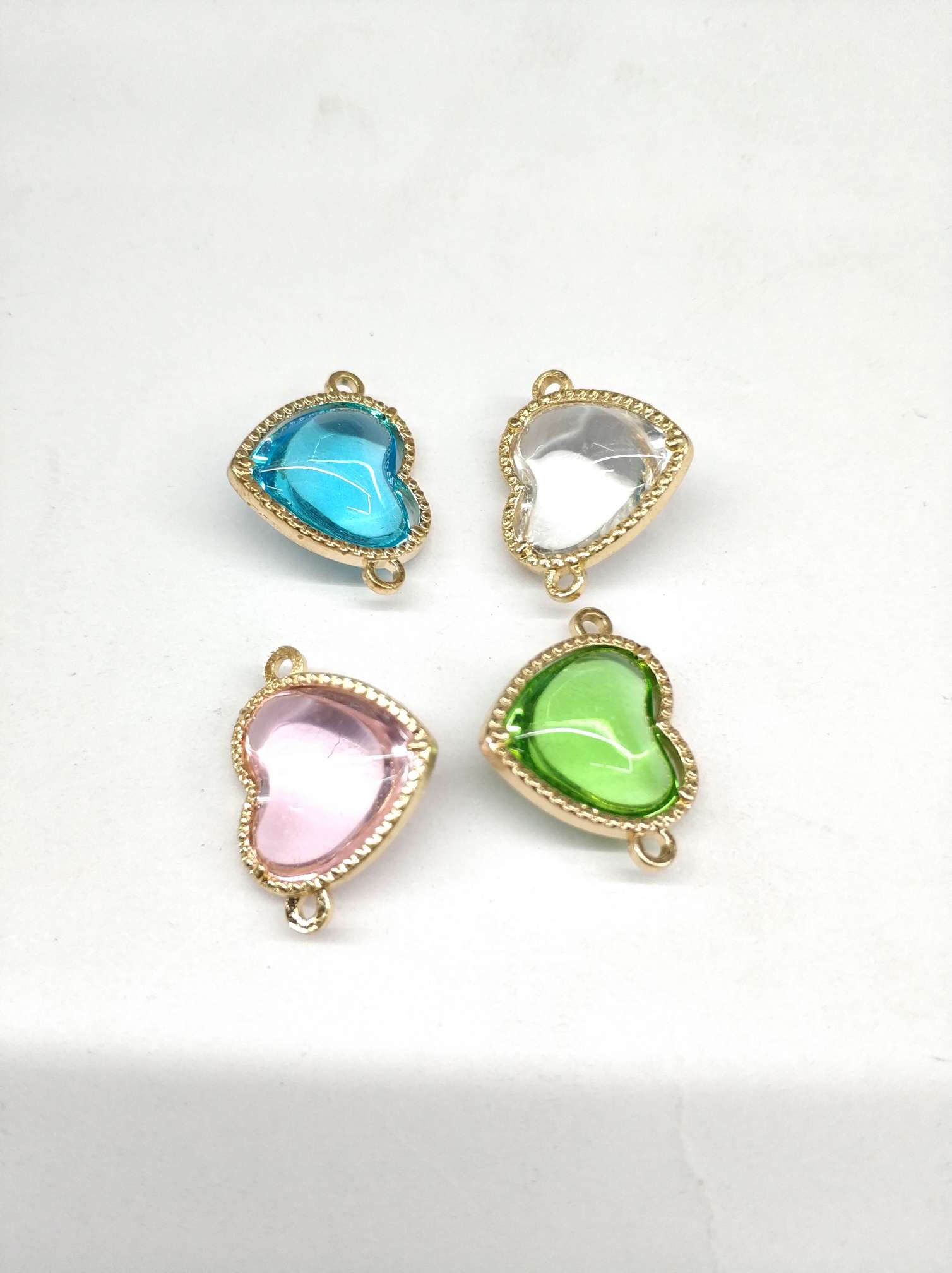 Heart heart-shaped glass rim pendant necklace bracelet earring pendant DIY accessories eardrop thumbnail