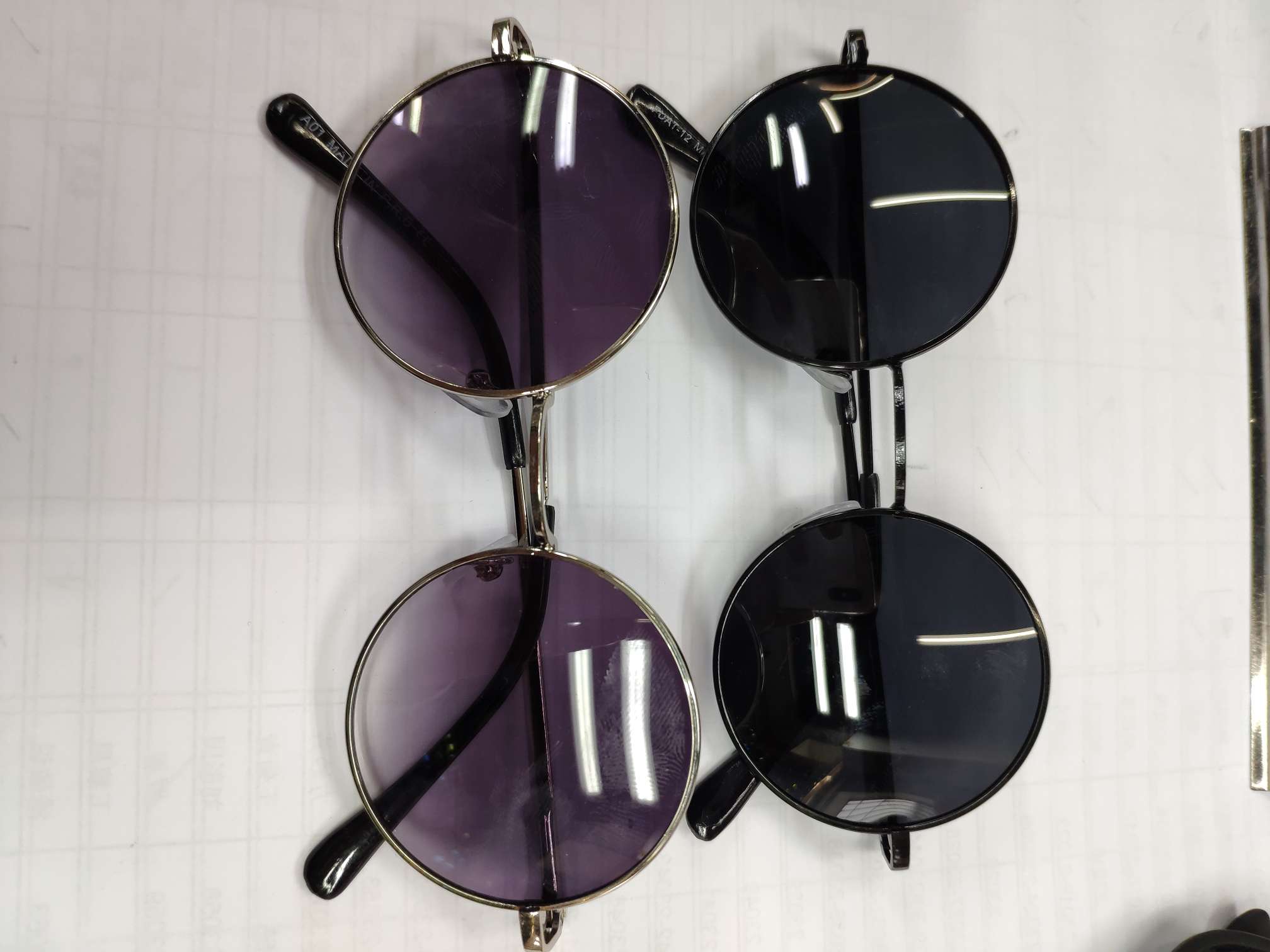 Small, round, multicolored, stylish, one-piece sunglasses thumbnail