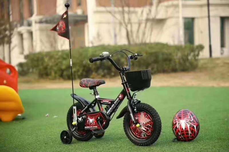Children's bicycles with helmets flag 121416