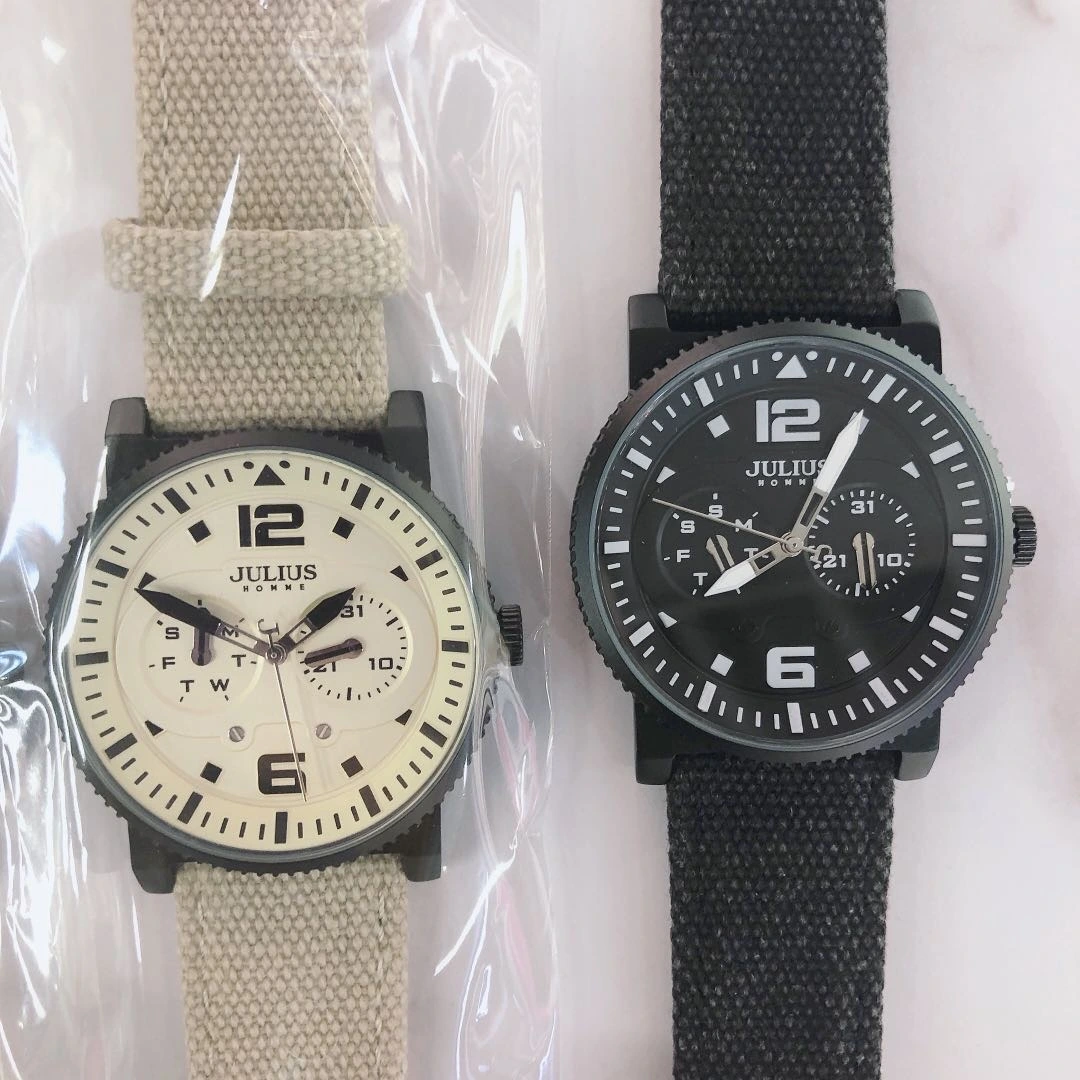 Yiwu's high-quality fabric strap sports trendy items, couple's leather strap watches, male student Korean version genuine business men's watches detail image 1