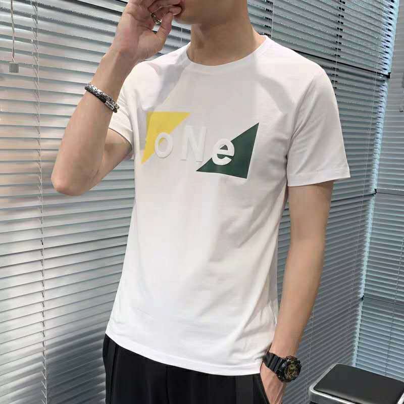 Cotton T-shirt for men's summer fashion popular logo for men's fall short sleeves thumbnail